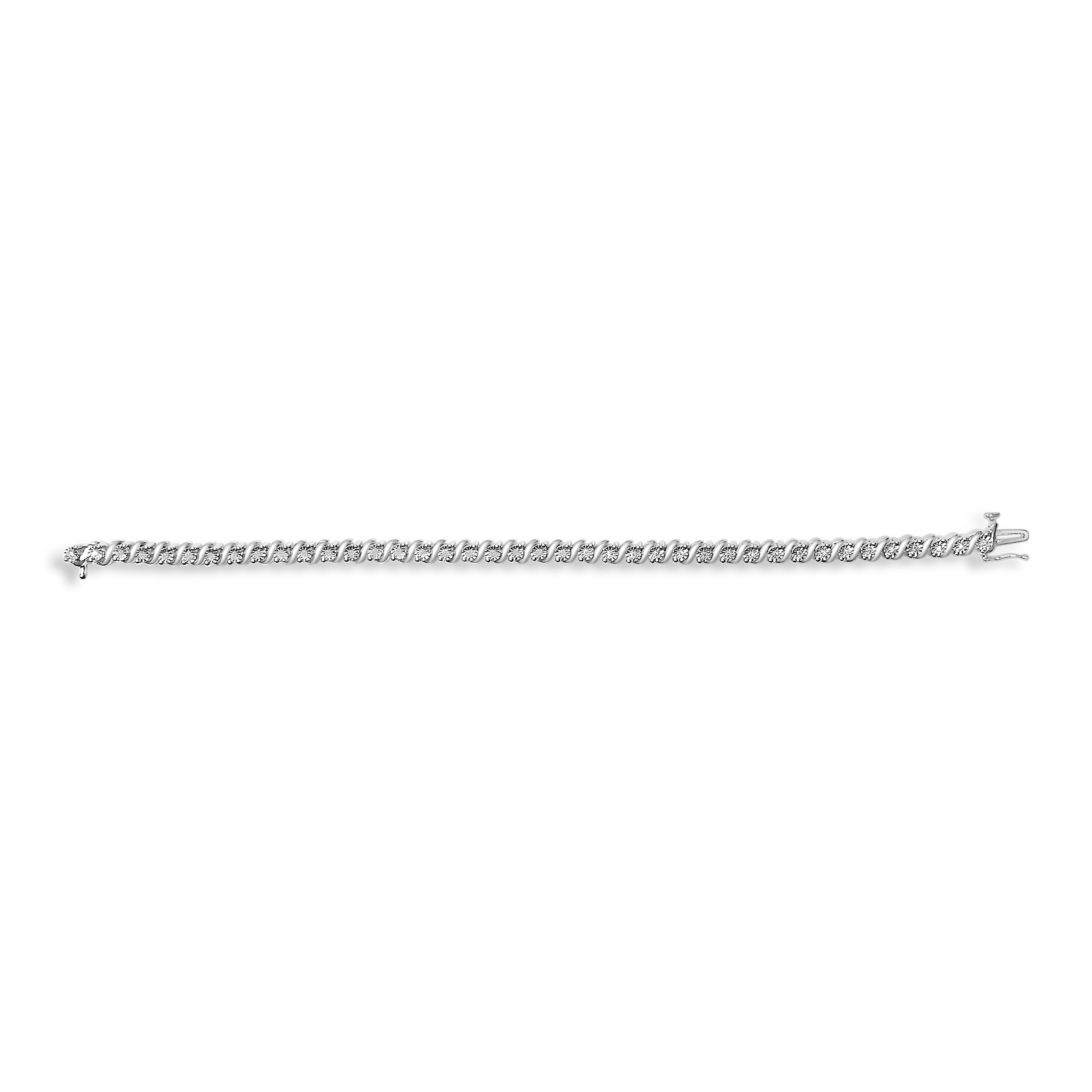 .925 Sterling Silver 1/4 Cttw Diamond Station and S Link Bracelet on sale at MyriadMart