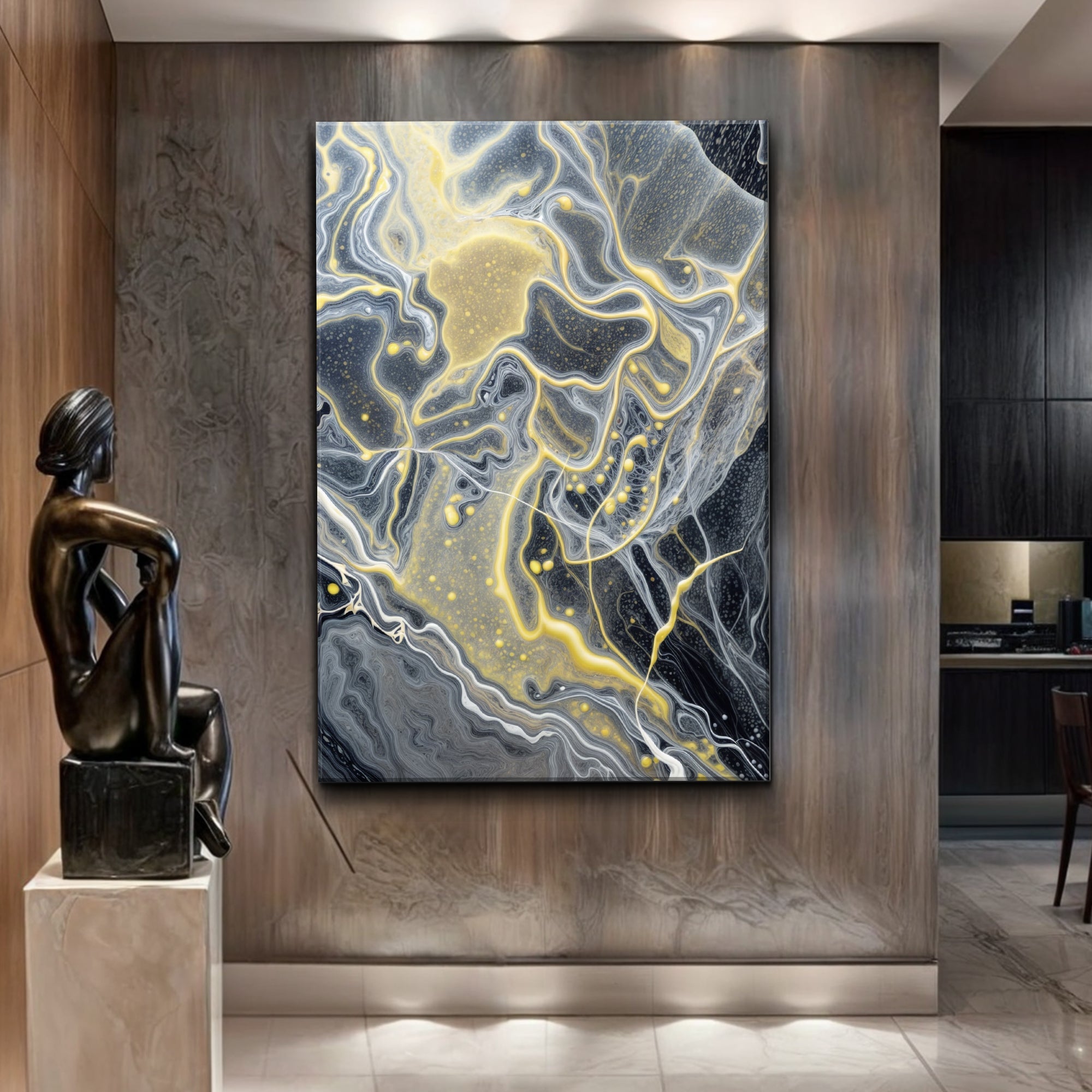 Golden Flow Wall Art on sale at MyriadMart