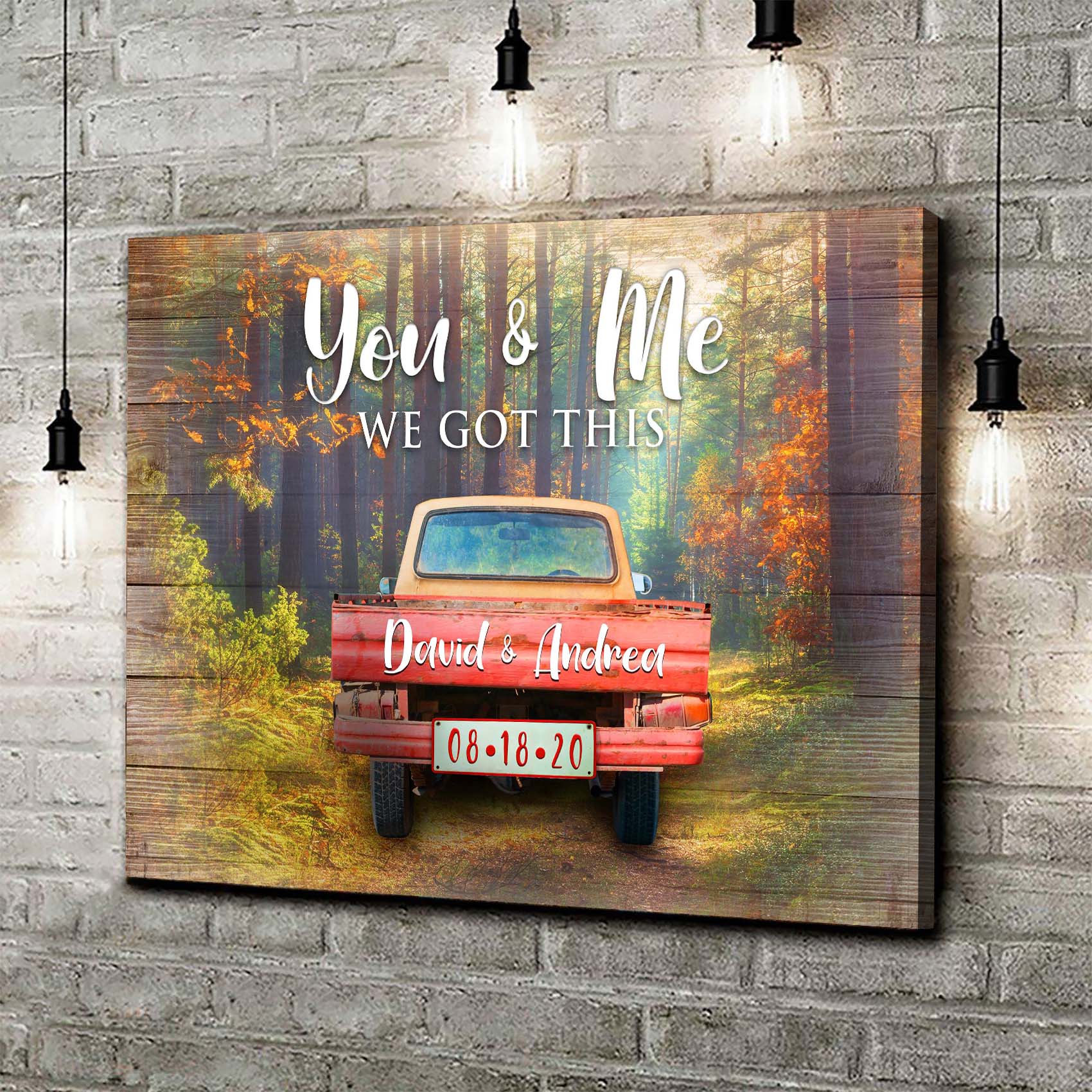We Got This Couple Red Truck Sign on sale at MyriadMart