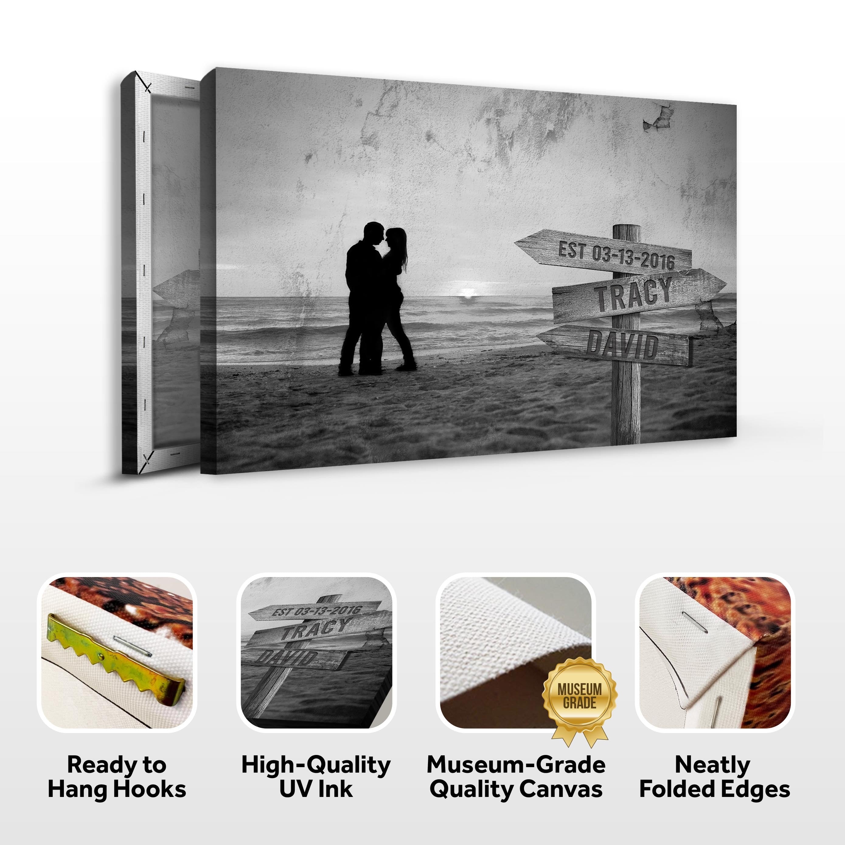 Monochrome Sunset Couple Sign on sale at MyriadMart