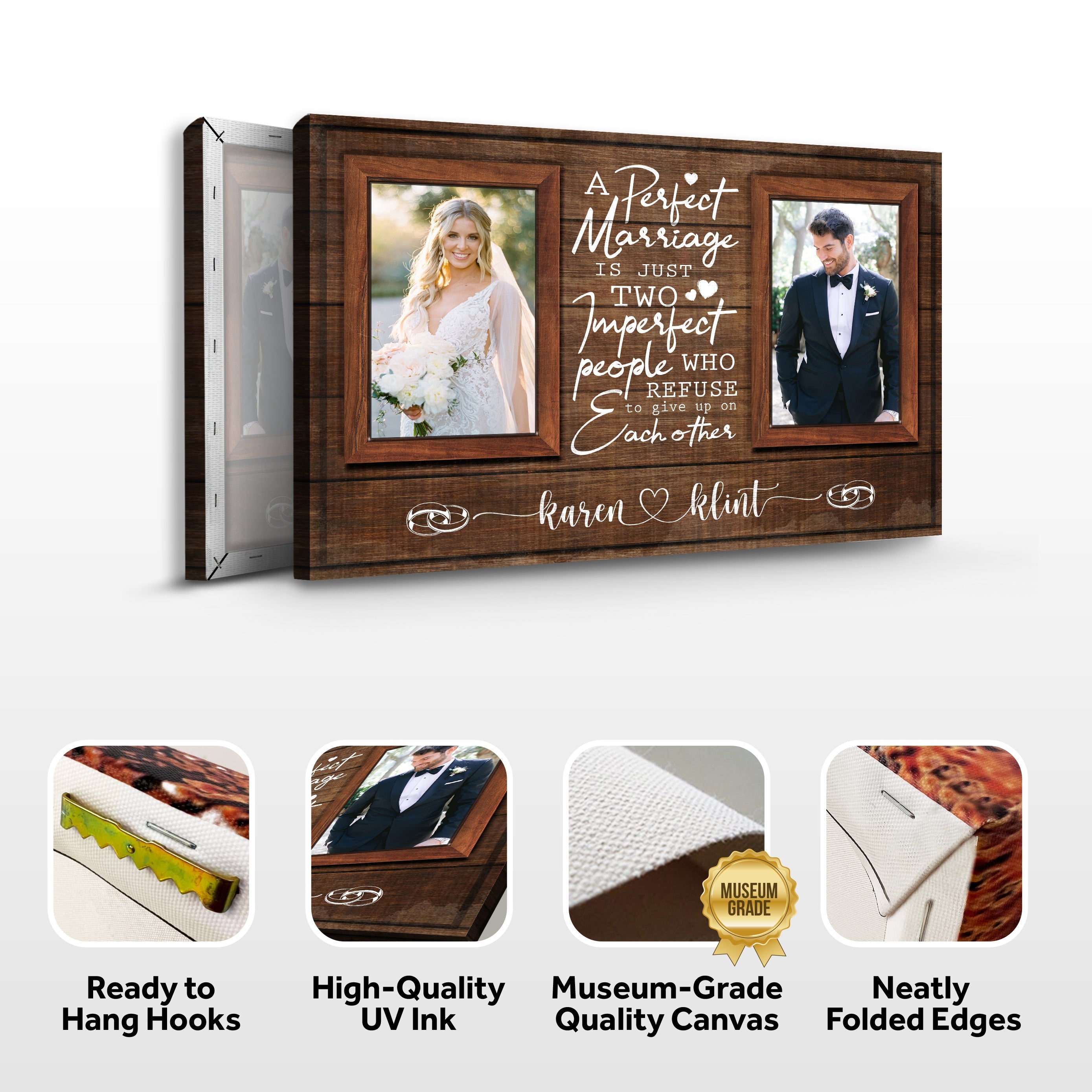 A Perfect Marriage Is Just Two Imperfect People Sign on sale at MyriadMart