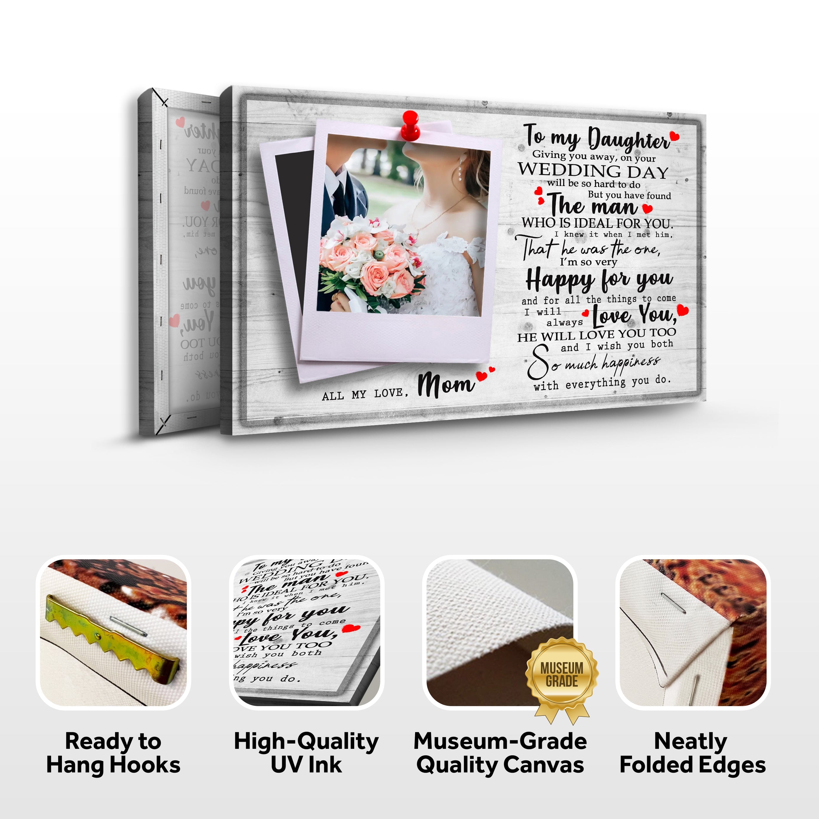 To My Daughter Marriage Message Sign on sale at MyriadMart