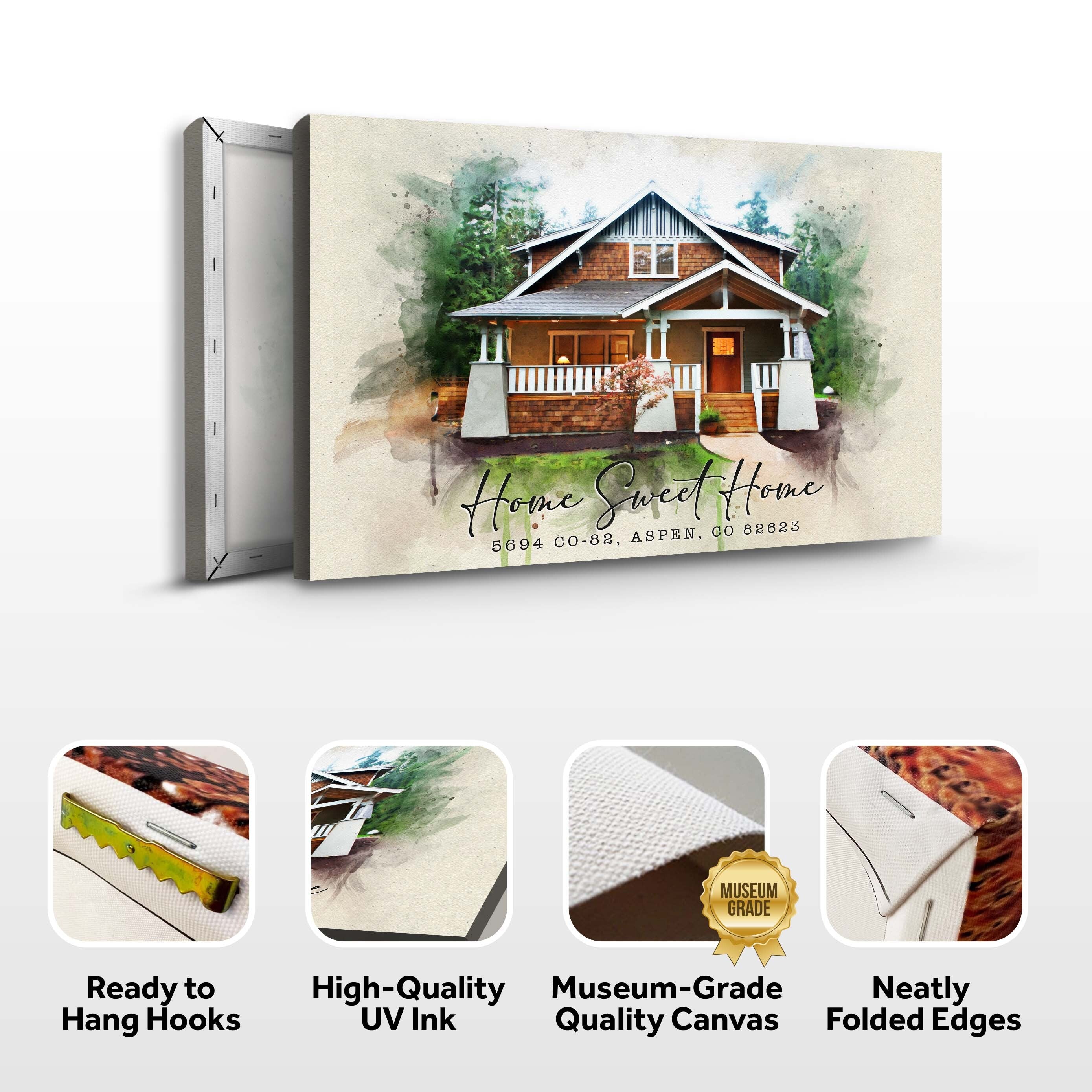 Home Sweet Home Watercolor Sign on sale at MyriadMart