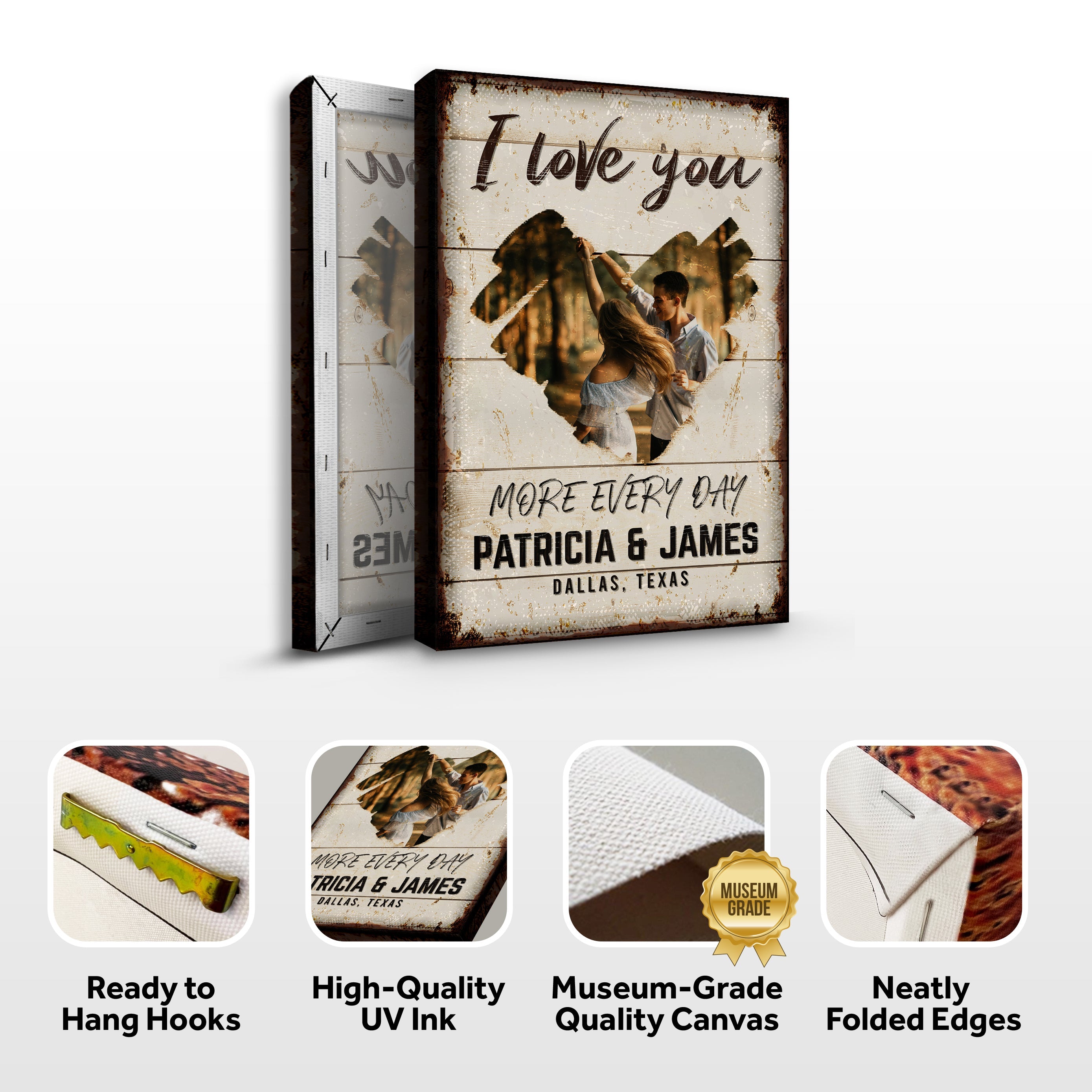 I Love You More Every Day Rustic Sign on sale at MyriadMart