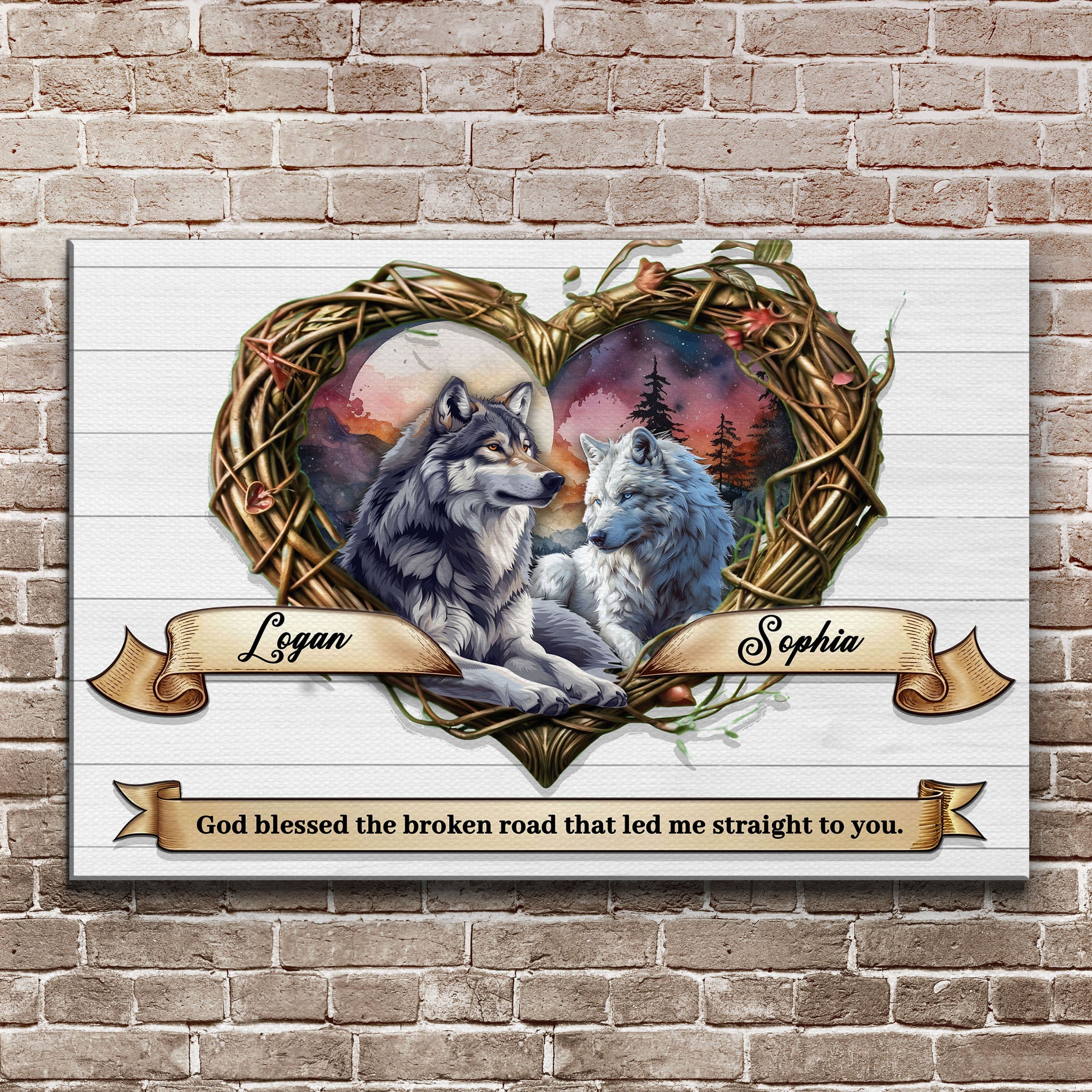 Couple Wolves Sign III on sale at MyriadMart