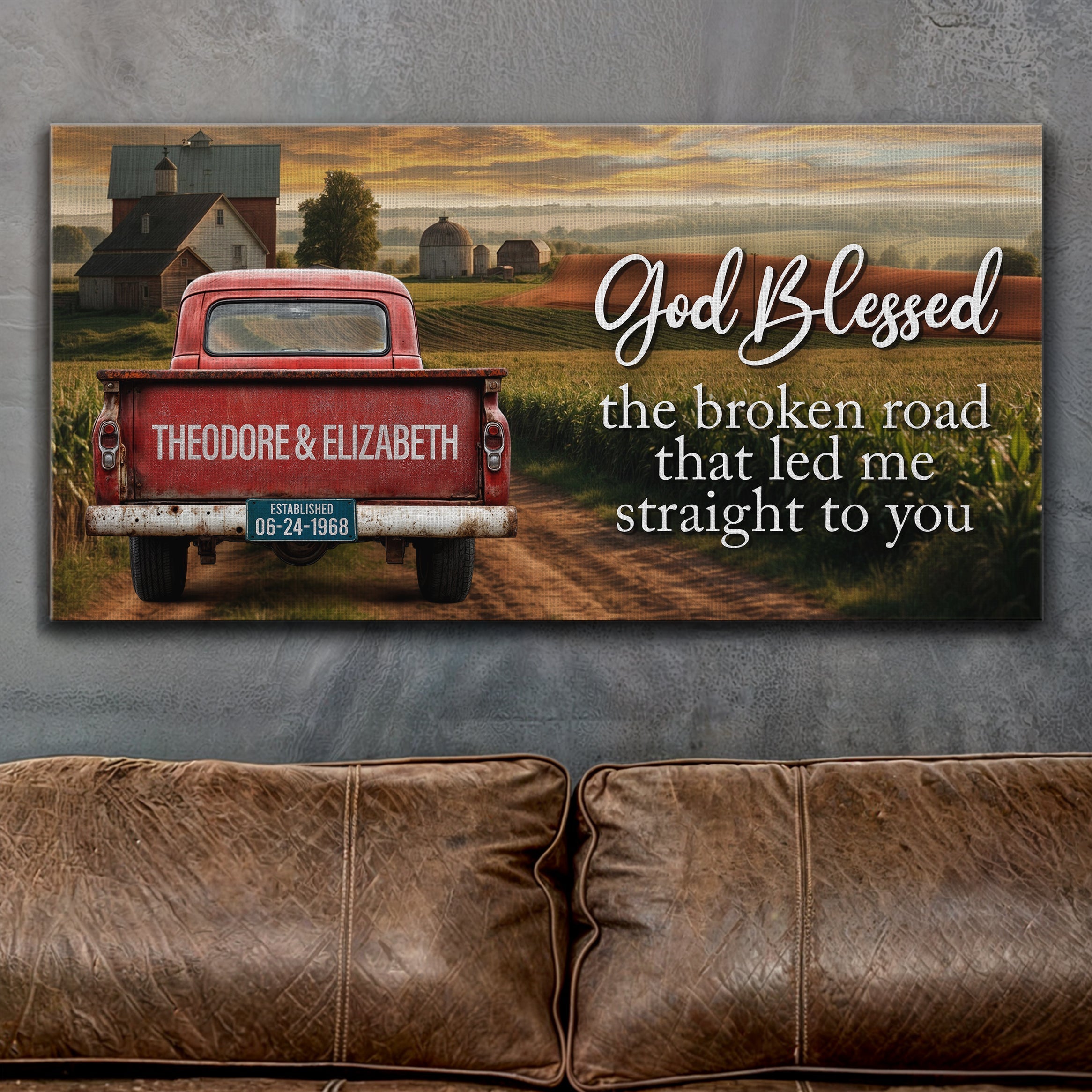 Custom Vintage Truck Couple Sign on sale at MyriadMart