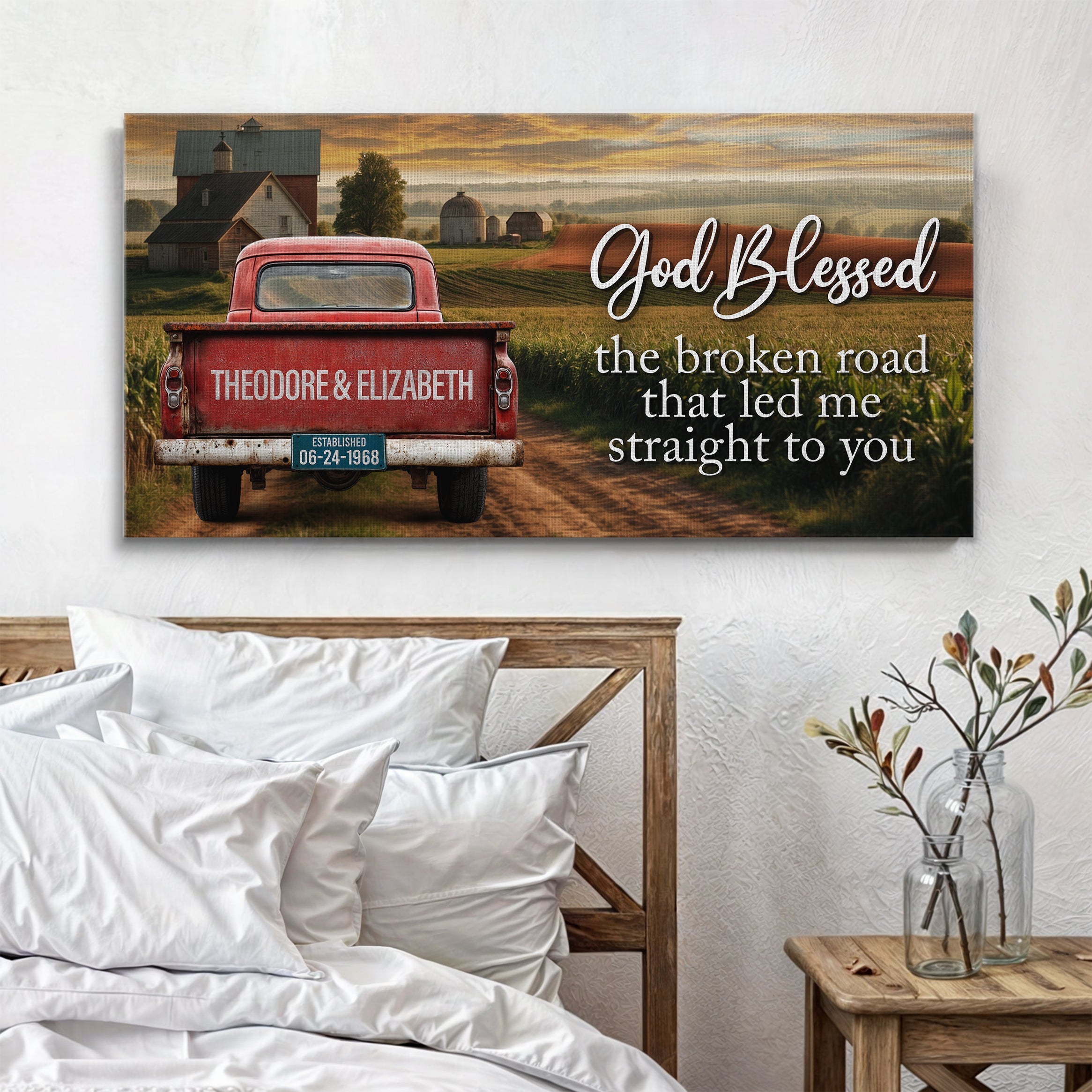 Custom Vintage Truck Couple Sign on sale at MyriadMart
