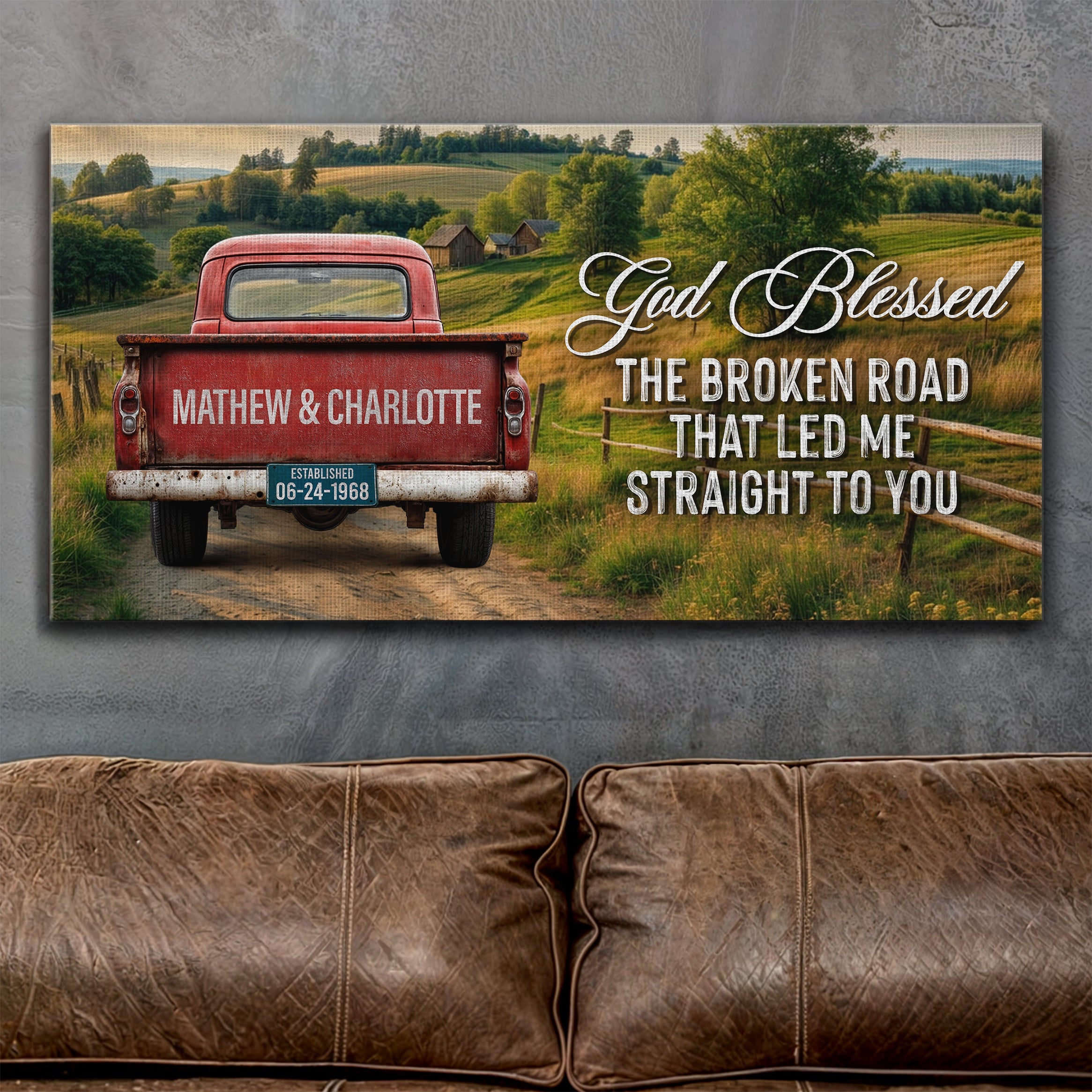Custom Vintage Truck Couple Sign III on sale at MyriadMart