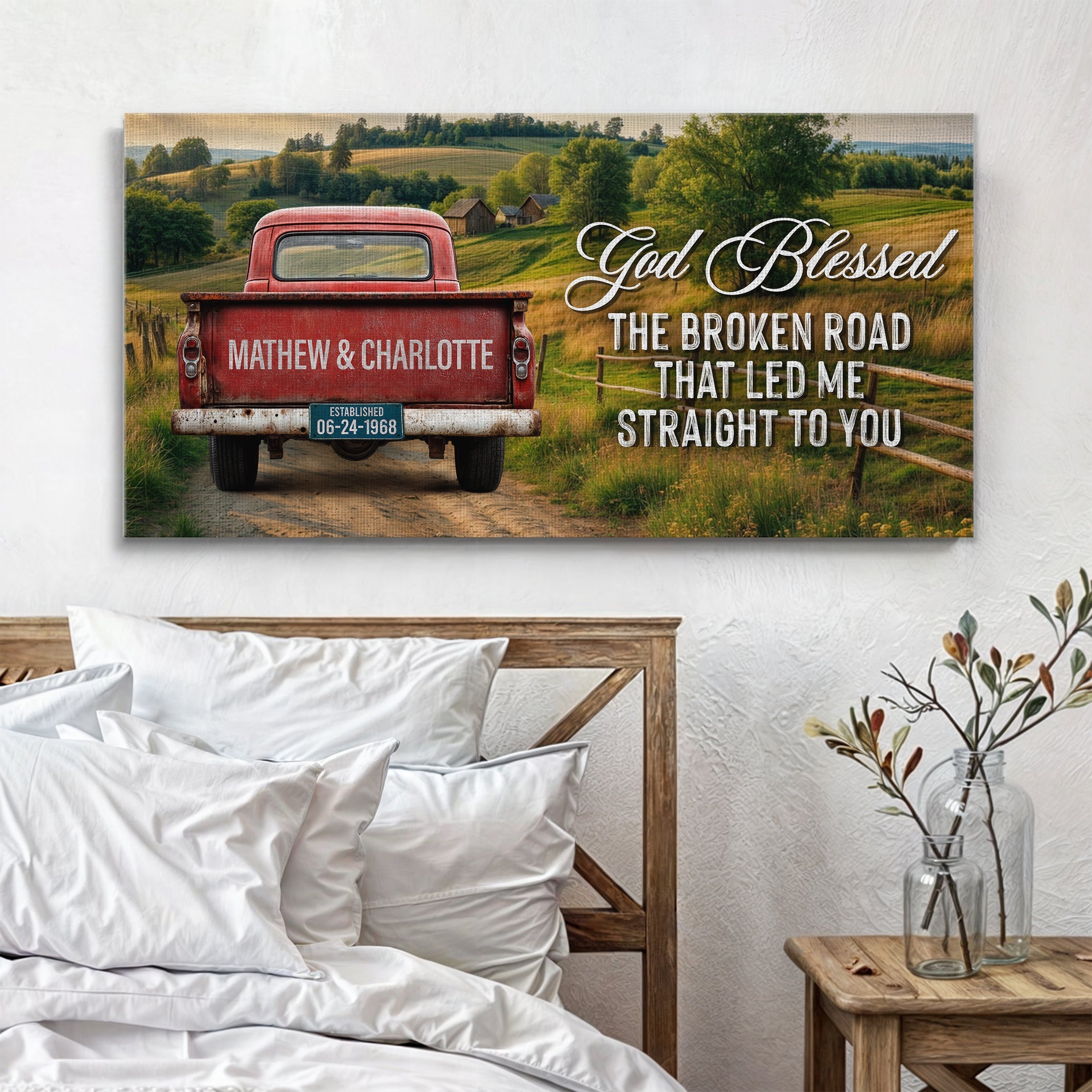 Custom Vintage Truck Couple Sign III on sale at MyriadMart