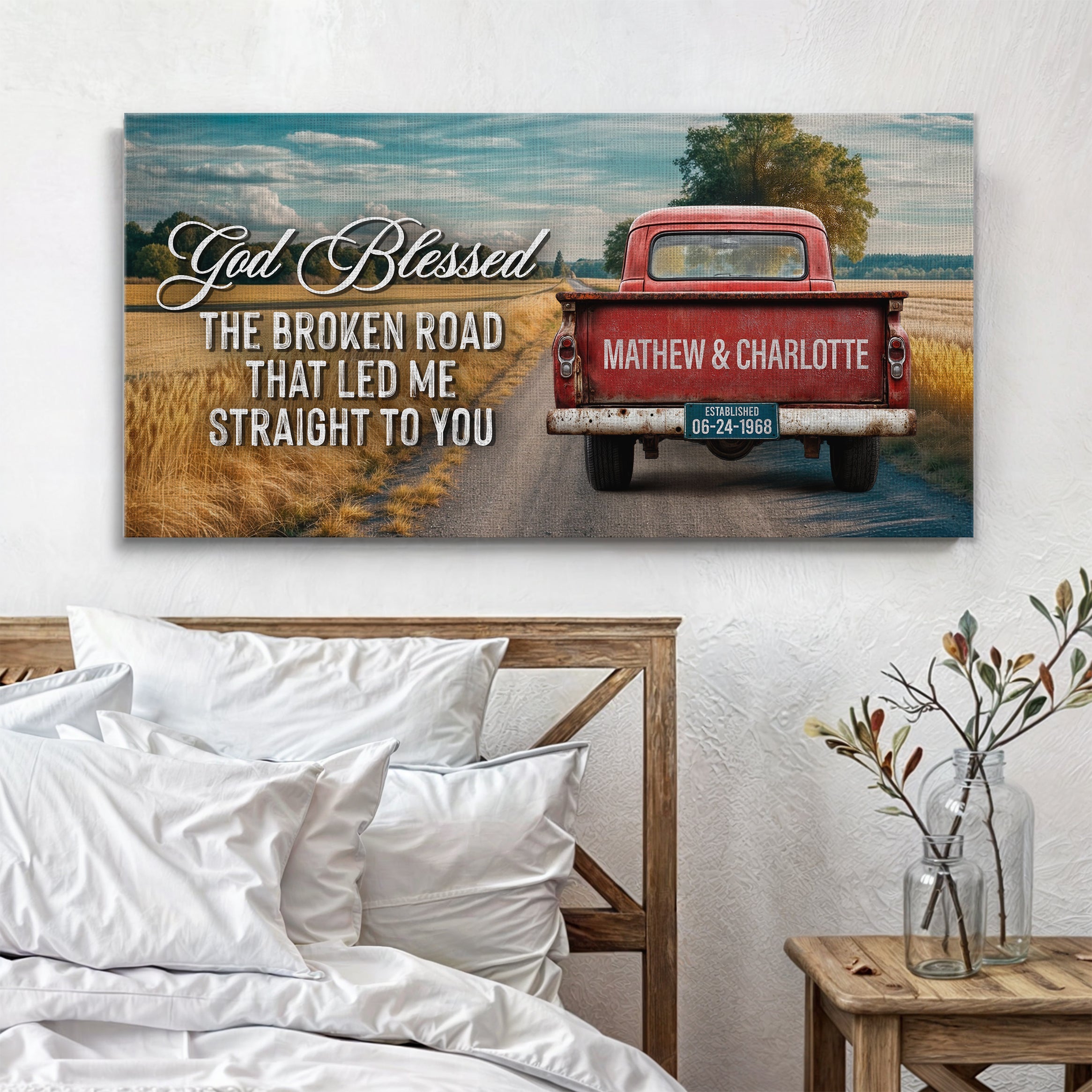 Custom Vintage Truck Couple Sign IV on sale at MyriadMart