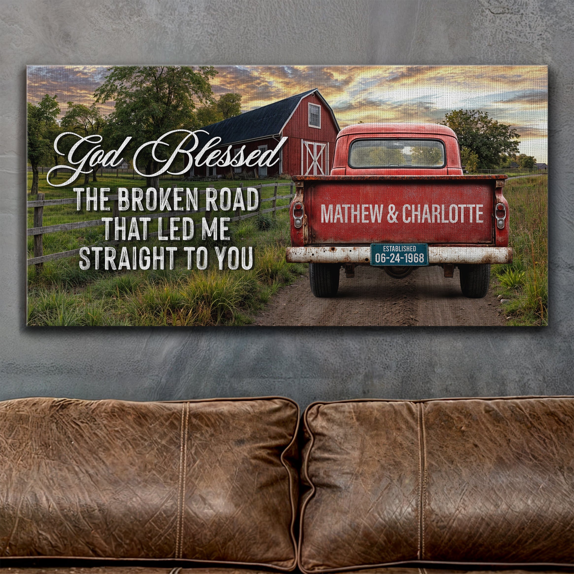 Custom Vintage Truck Couple Sign V on sale at MyriadMart
