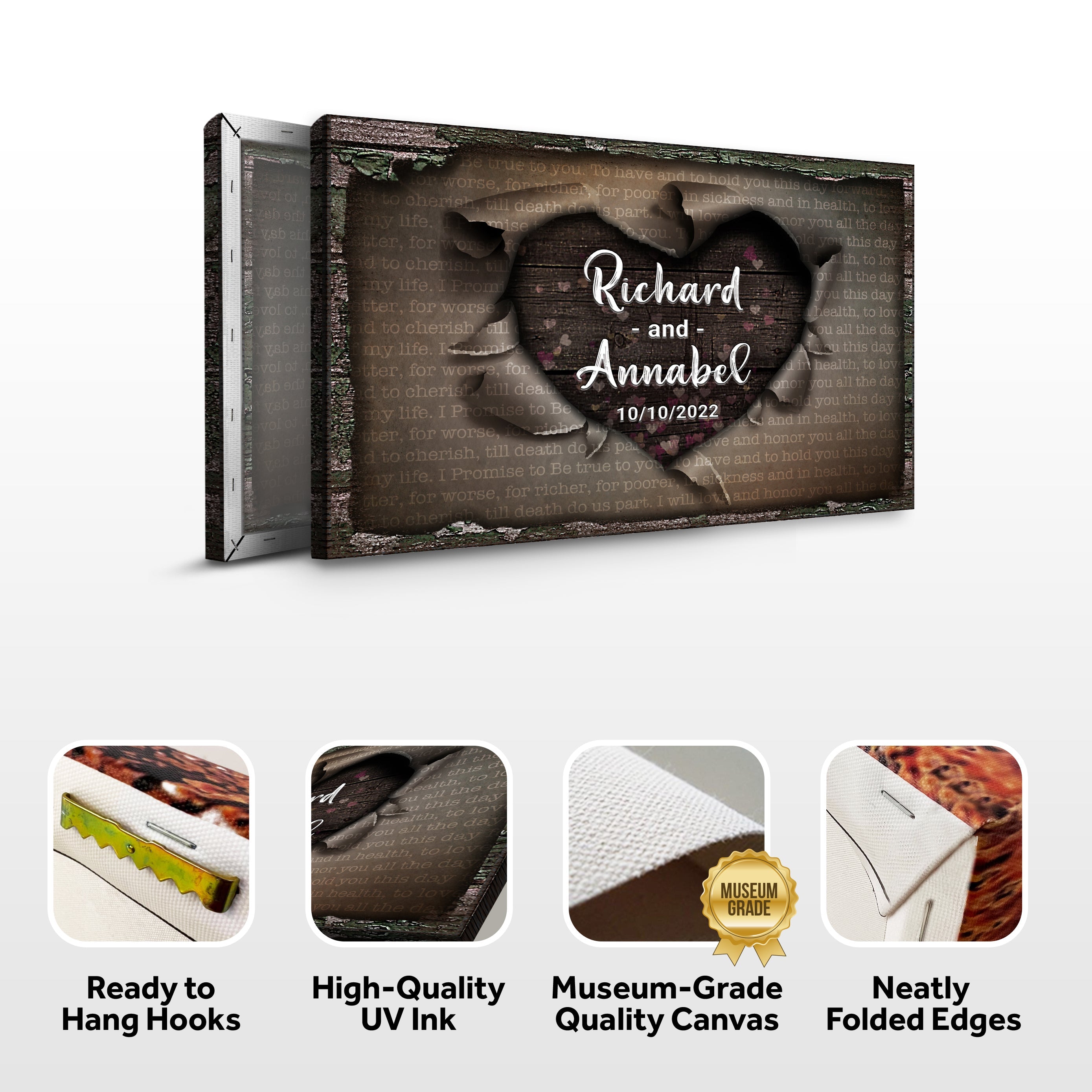 Unwrapped Heart Wedding Vows Sign on sale at MyriadMart