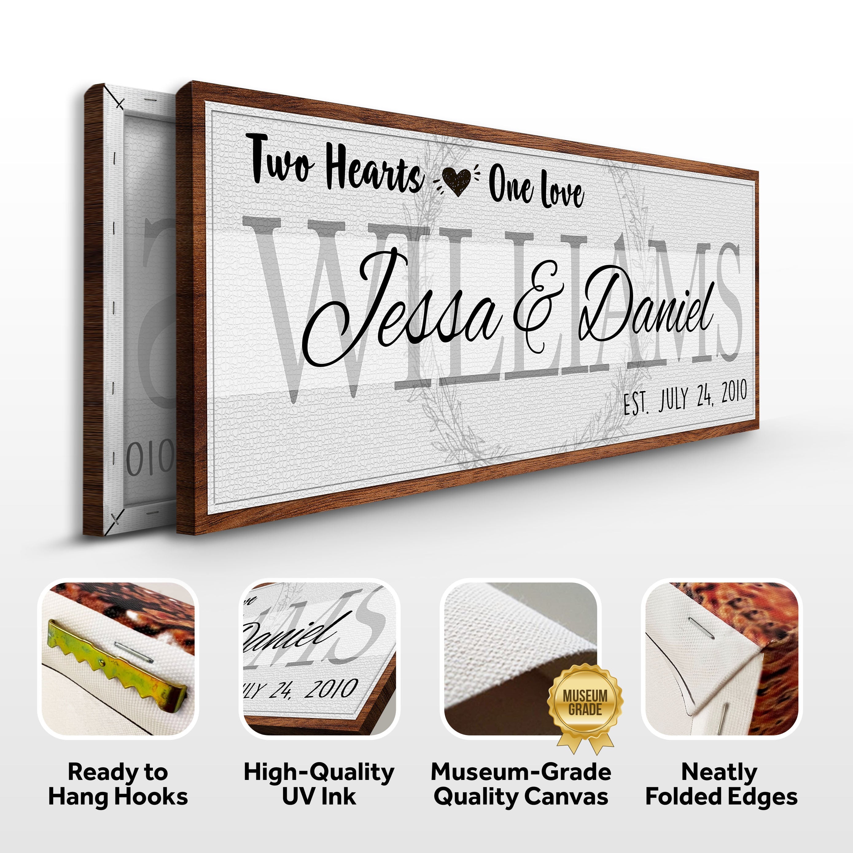 Two Hearts One Love Couple Sign on sale at MyriadMart