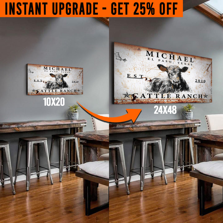 Upgrade Your 'Cattle Ranch' Style 1 Canvas To 24x48 Inches Free Shipping on sale at MyriadMart