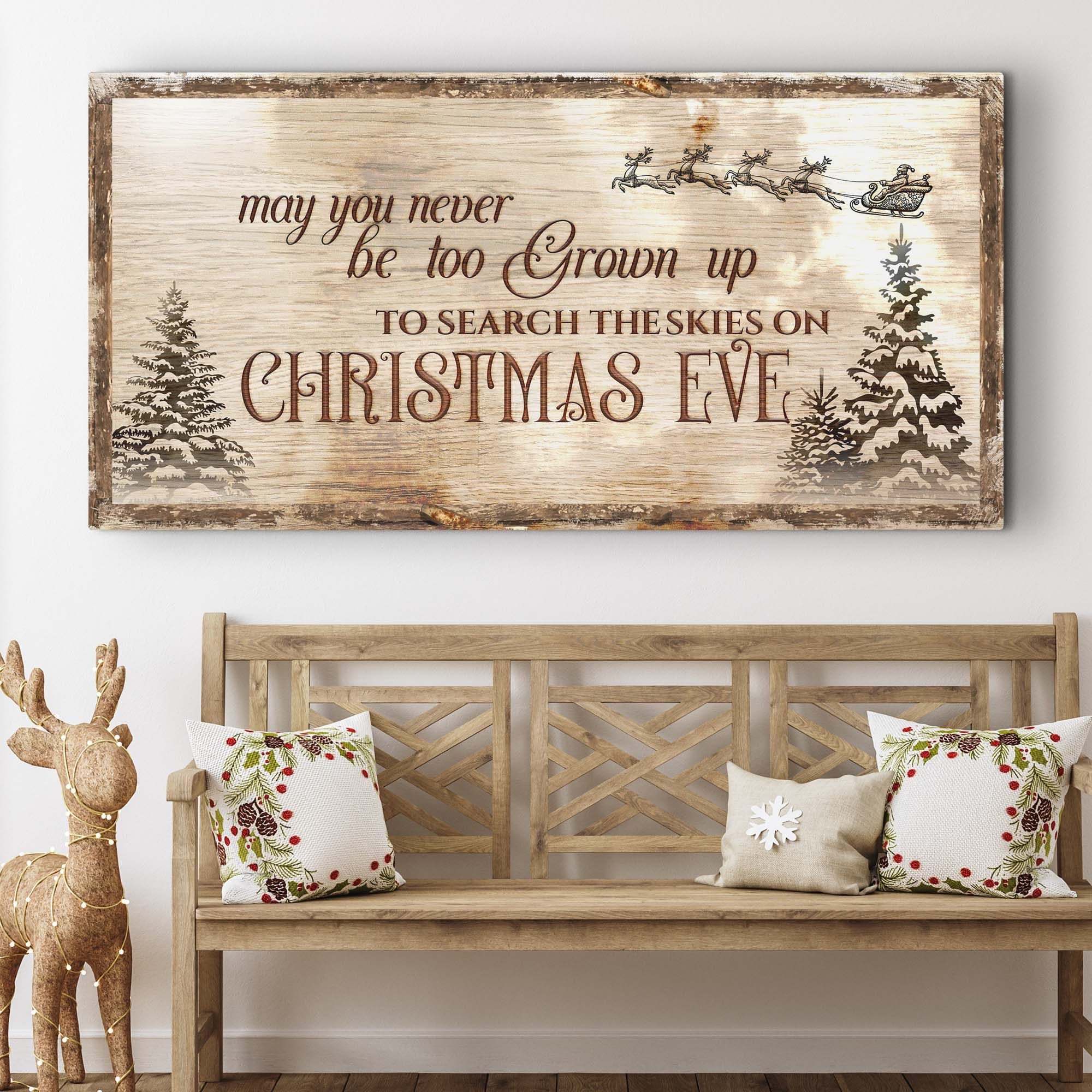 Christmas Eve Farmhouse Sign on sale at MyriadMart