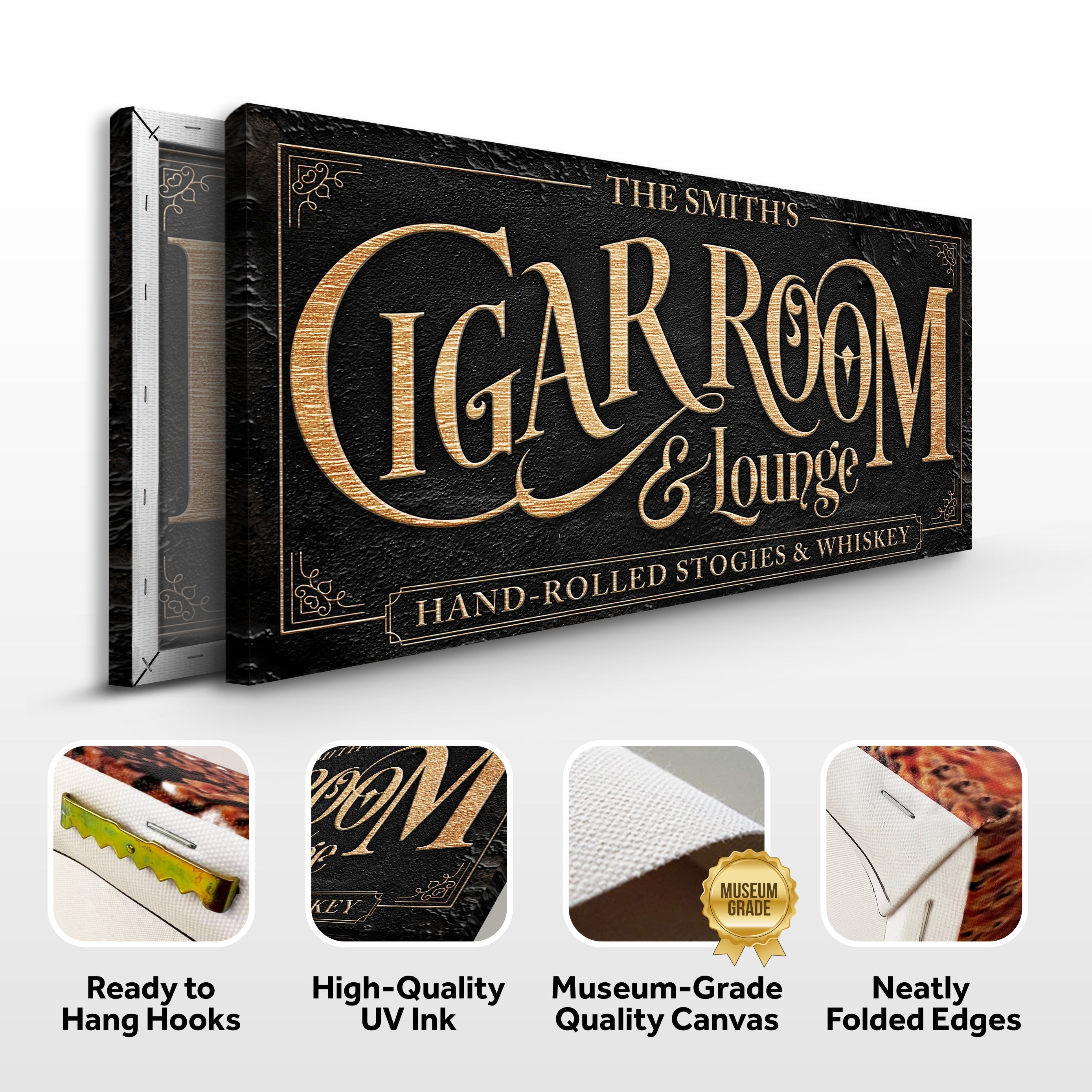 Personalized Cigar Room and Lounge Sign on sale at MyriadMart