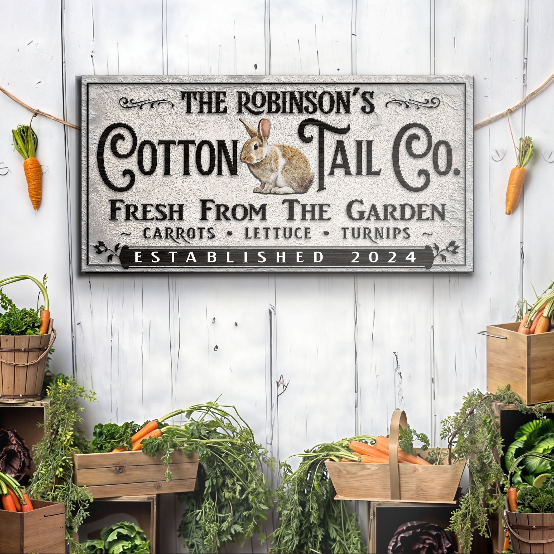 Vintage Cottontail Co Easter Sign on sale at MyriadMart