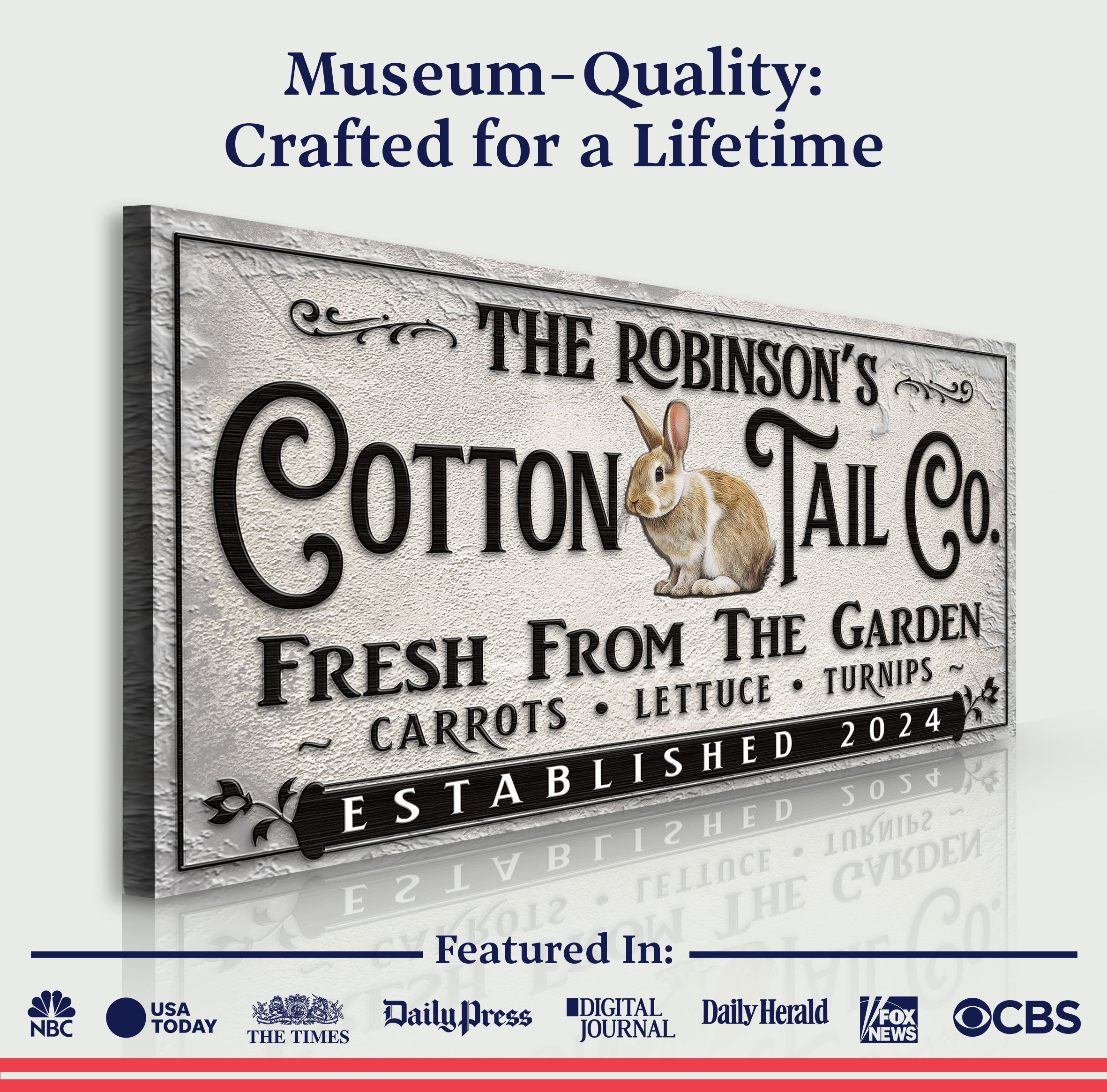 Vintage Cottontail Co Easter Sign on sale at MyriadMart