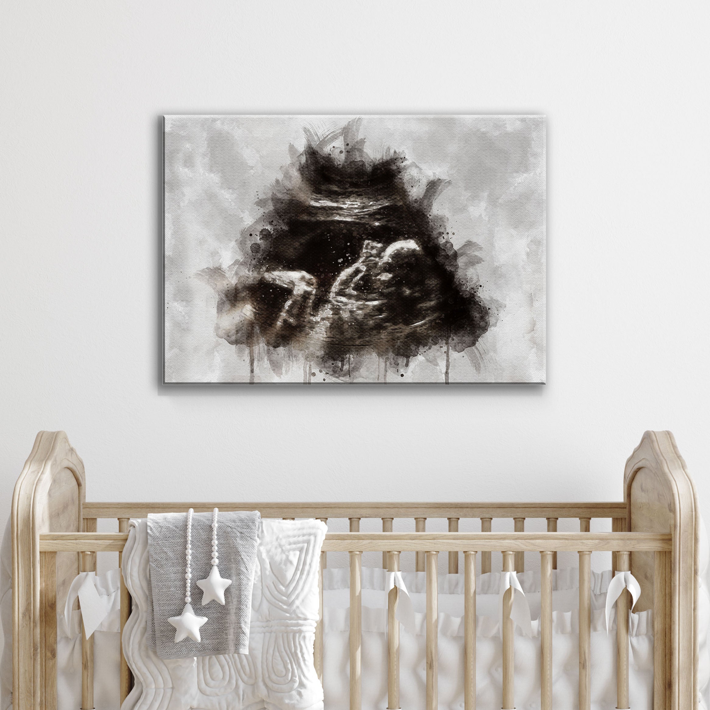 Custom Baby Ultrasound Watercolor Portrait on sale at MyriadMart
