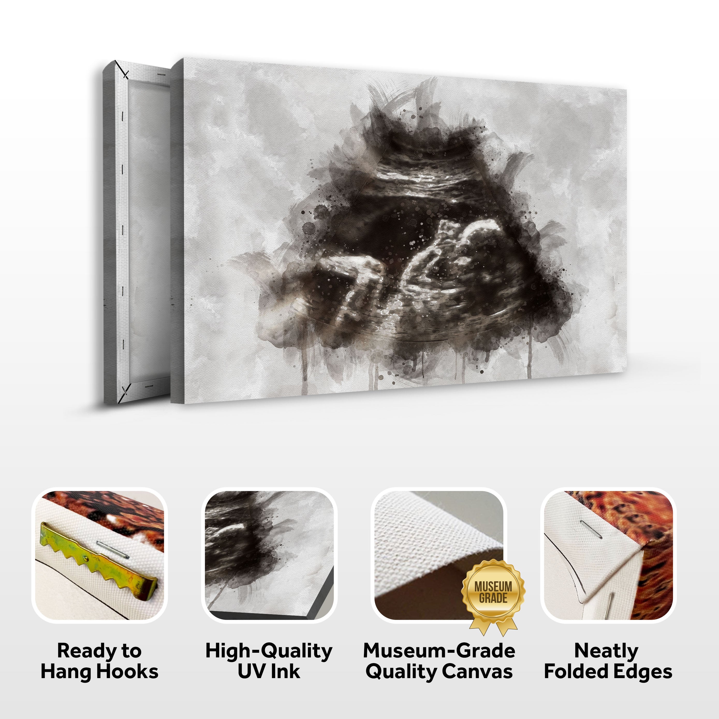 Custom Baby Ultrasound Watercolor Portrait on sale at MyriadMart