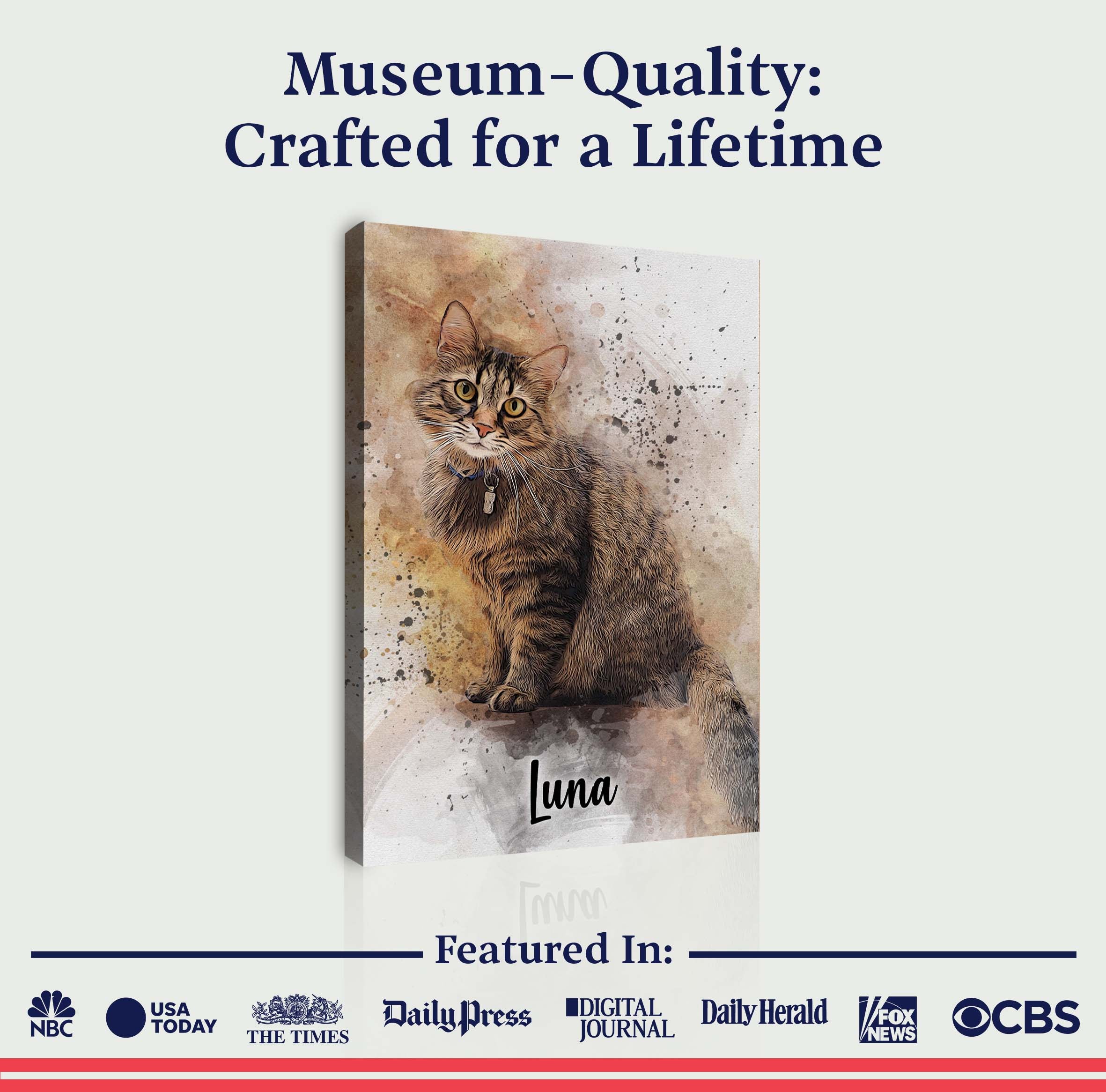 Custom Cat Watercolor Portrait on sale at MyriadMart