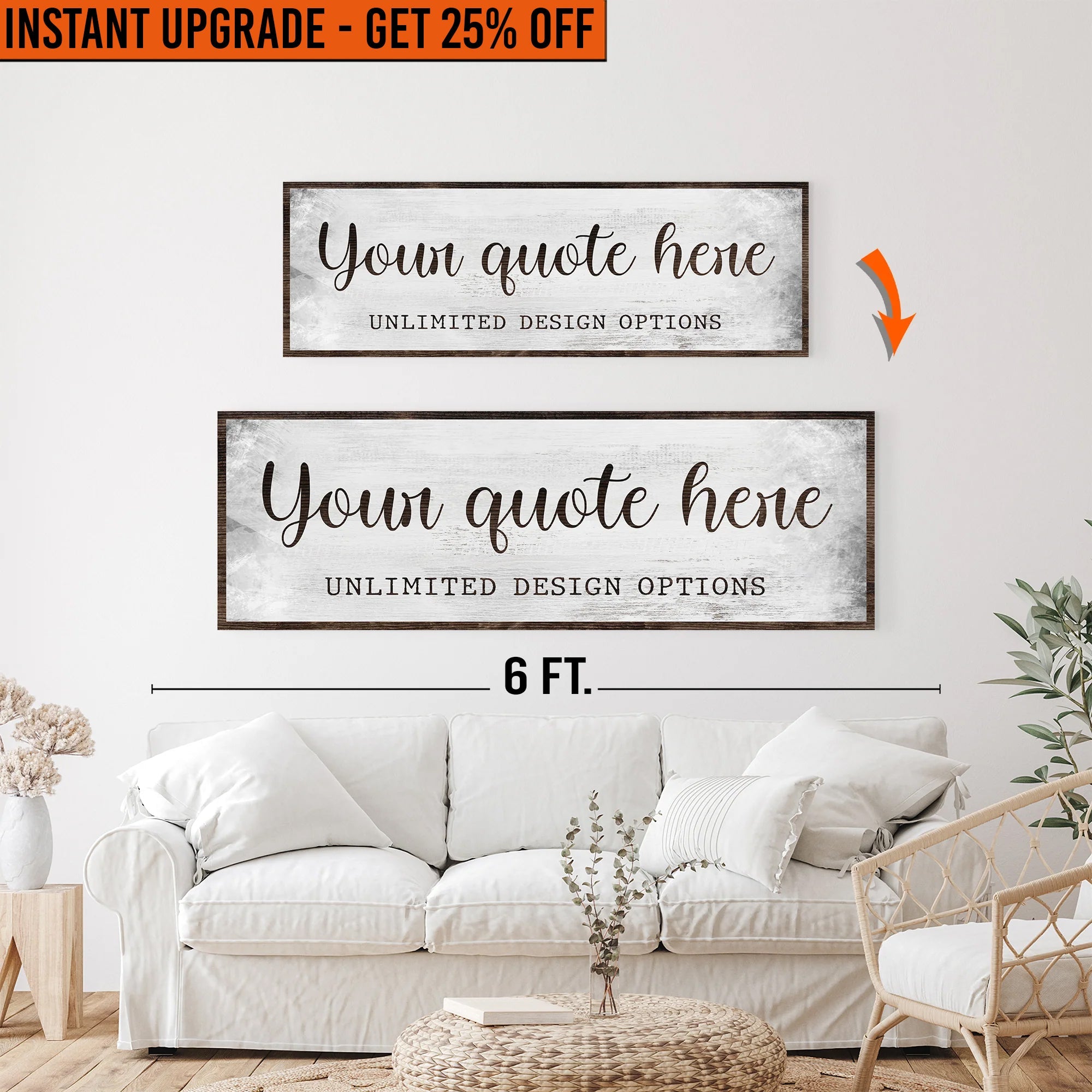 Upgrade Your 16x48 Inches 'Custom Quote' Style 1 Canvas To 20x60 Inches on sale at MyriadMart