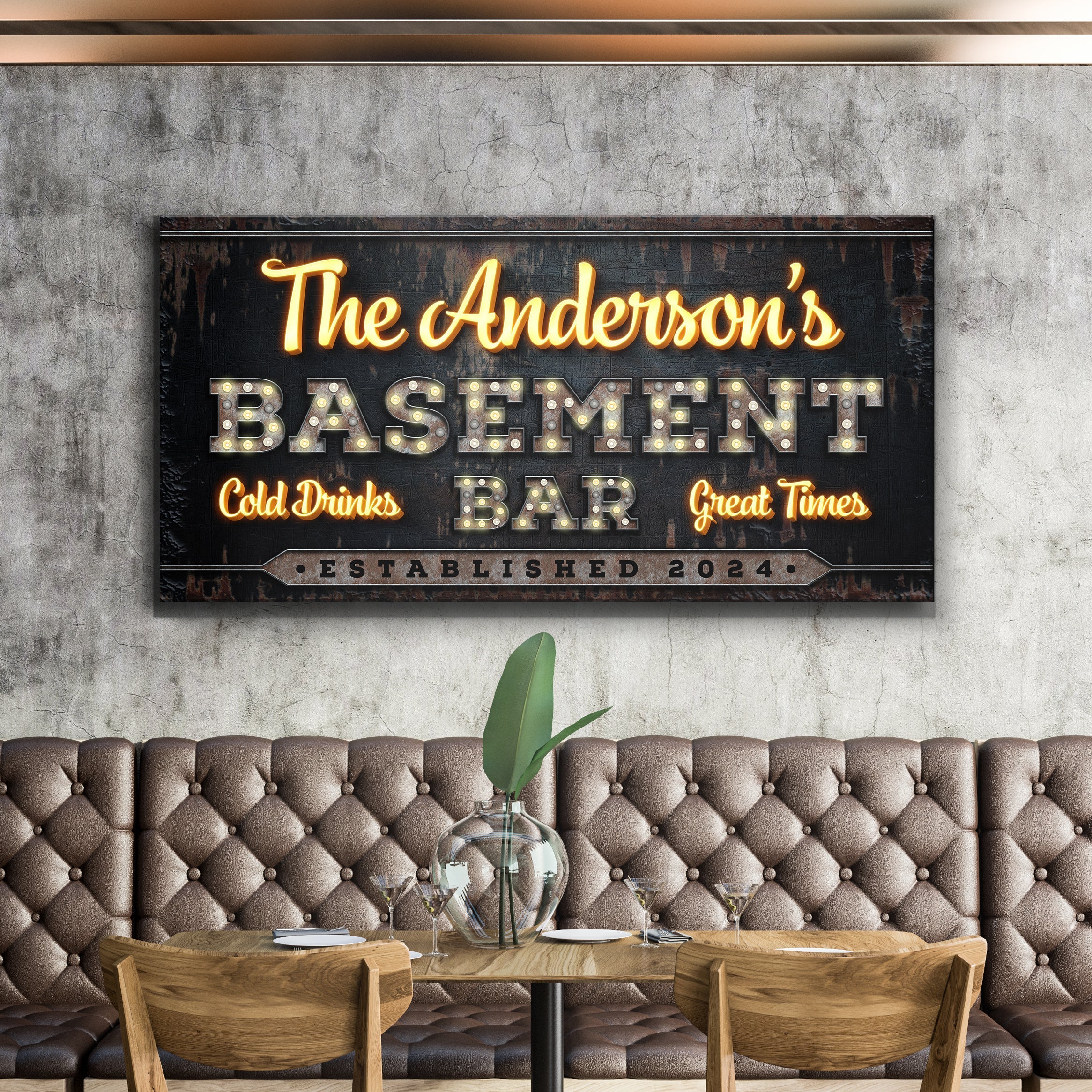 Custom Vintage Rust Basement Bar Sign III on sale at MyriadMart