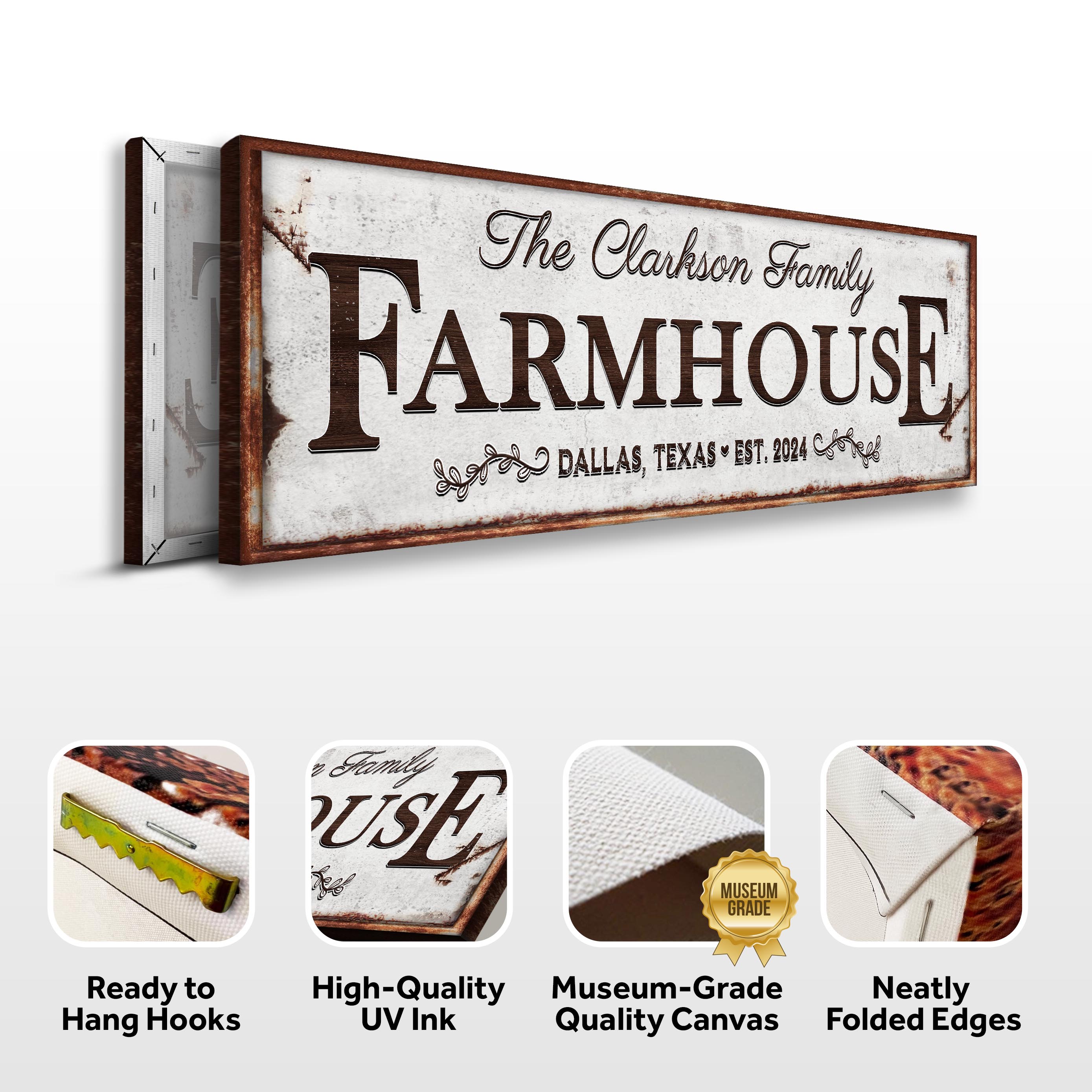 Custom Vintage Rust Farmhouse Sign on sale at MyriadMart