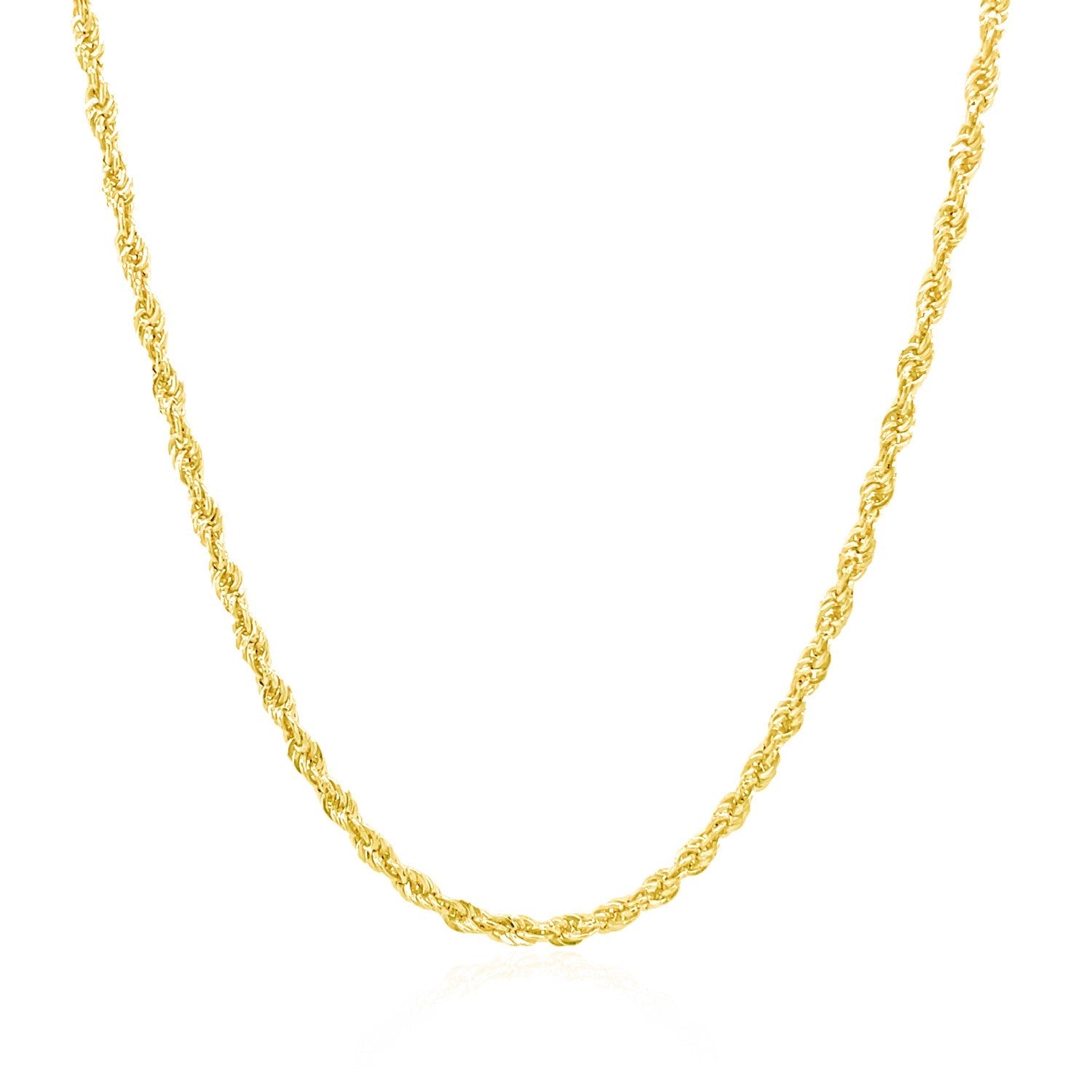 2.0mm 14k Yellow Gold Light Rope Chain on sale at MyriadMart