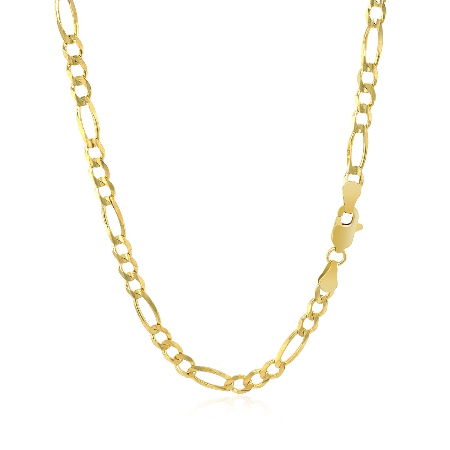 3.8mm 14k Yellow Gold Solid Figaro Chain on sale at MyriadMart