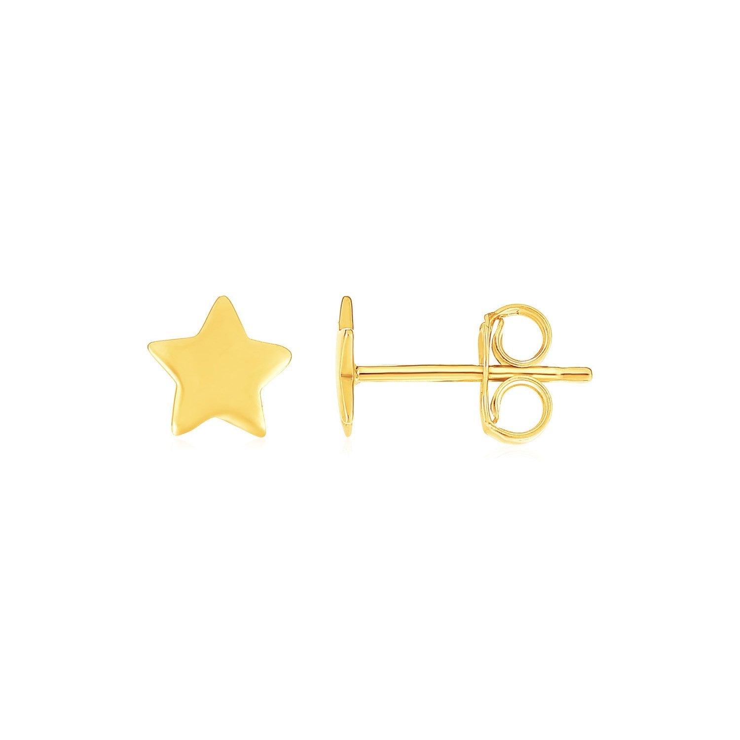 14k Yellow Gold Post Earrings with Stars on sale at MyriadMart
