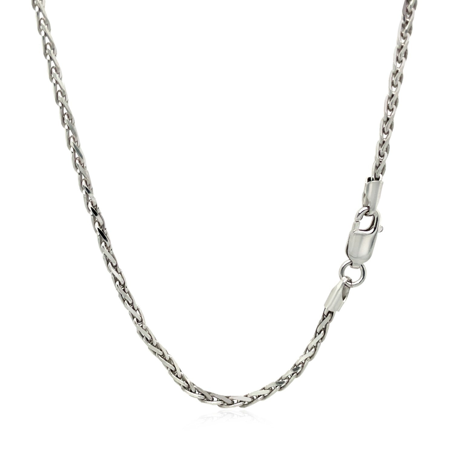 2.2mm Sterling Silver Rhodium Plated Wheat Chain on sale at MyriadMart