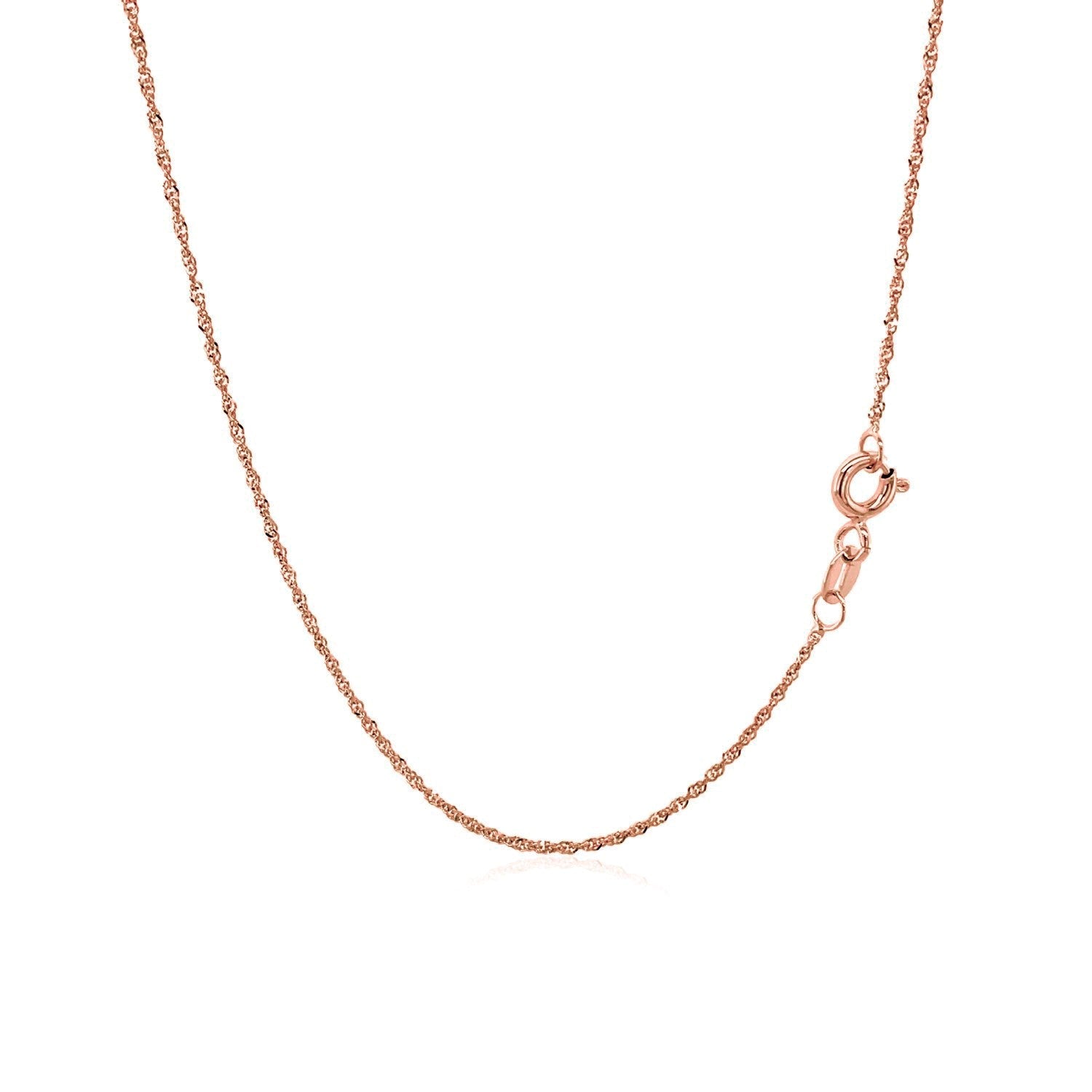 14k Rose Gold Singapore Chain 1.0mm on sale at MyriadMart