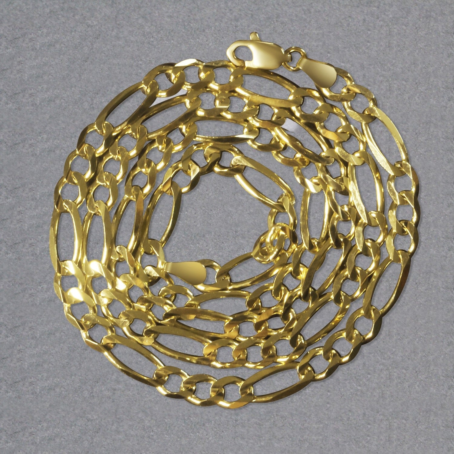 10K Yellow Gold Solid Figaro Chain 4.50 mm on sale at MyriadMart