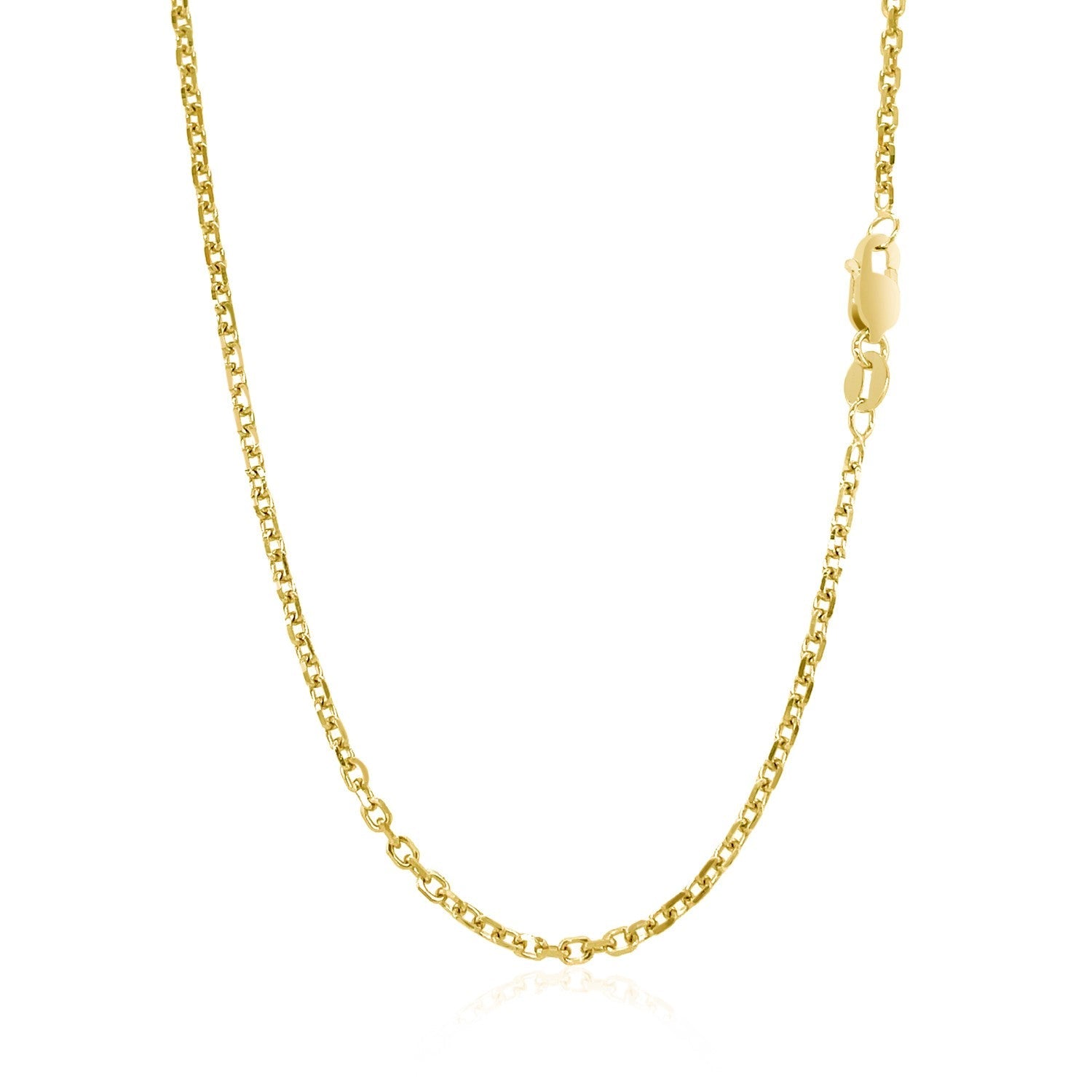 14k Yellow Gold Diamond Cut Cable Link Chain 1.8mm on sale at MyriadMart