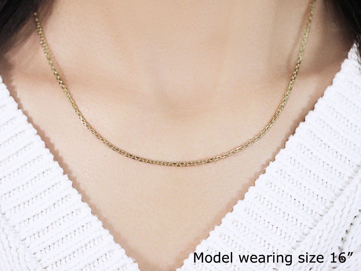 14k Yellow Gold Diamond Cut Cable Link Chain 1.8mm on sale at MyriadMart