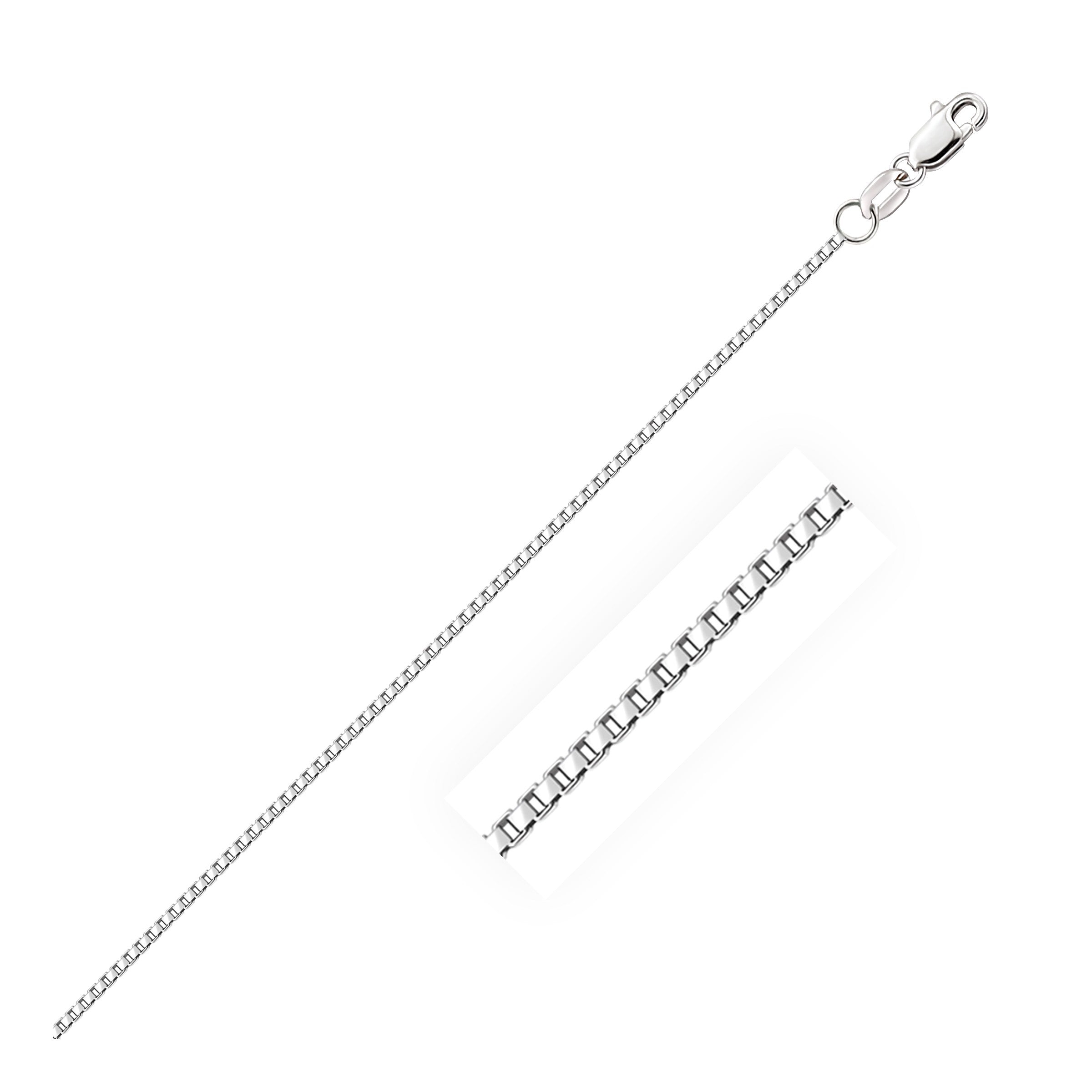 10k White Gold Octagonal Box Chain 1.2mm on sale at MyriadMart