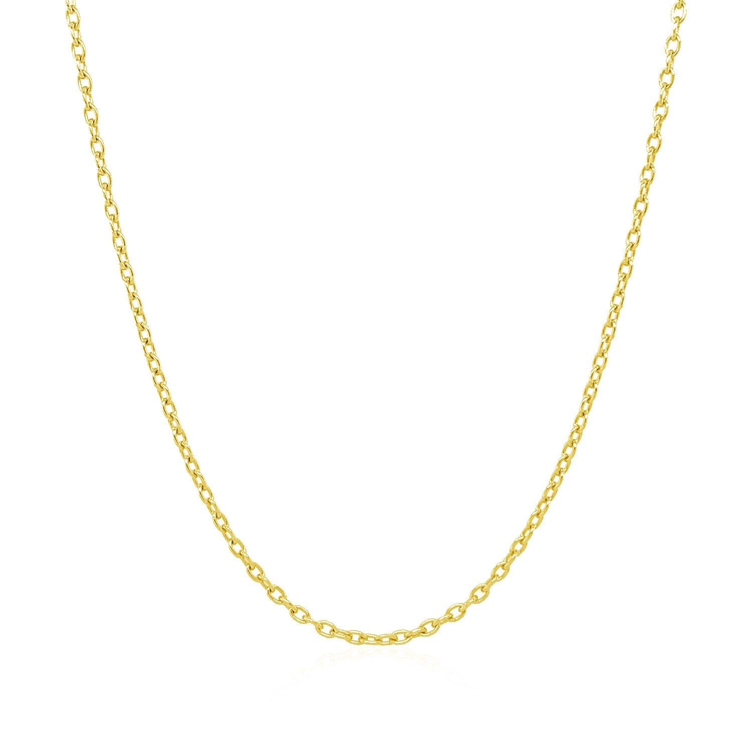14k Yellow Gold Round Cable Link Chain 1.5mm on sale at MyriadMart