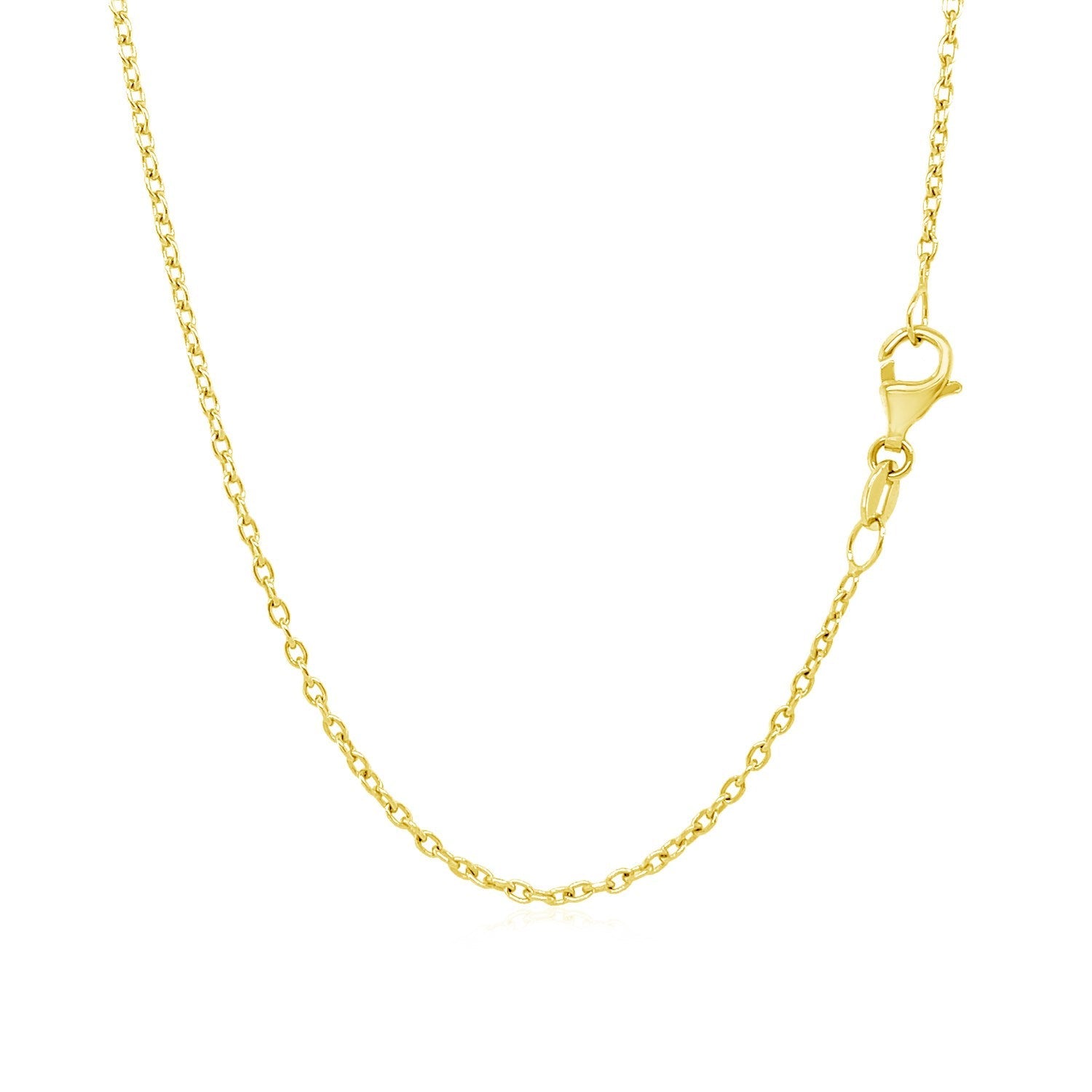 14k Yellow Gold Round Cable Link Chain 1.5mm on sale at MyriadMart