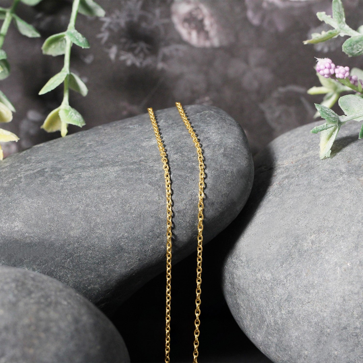 14k Yellow Gold Round Cable Link Chain 1.5mm on sale at MyriadMart