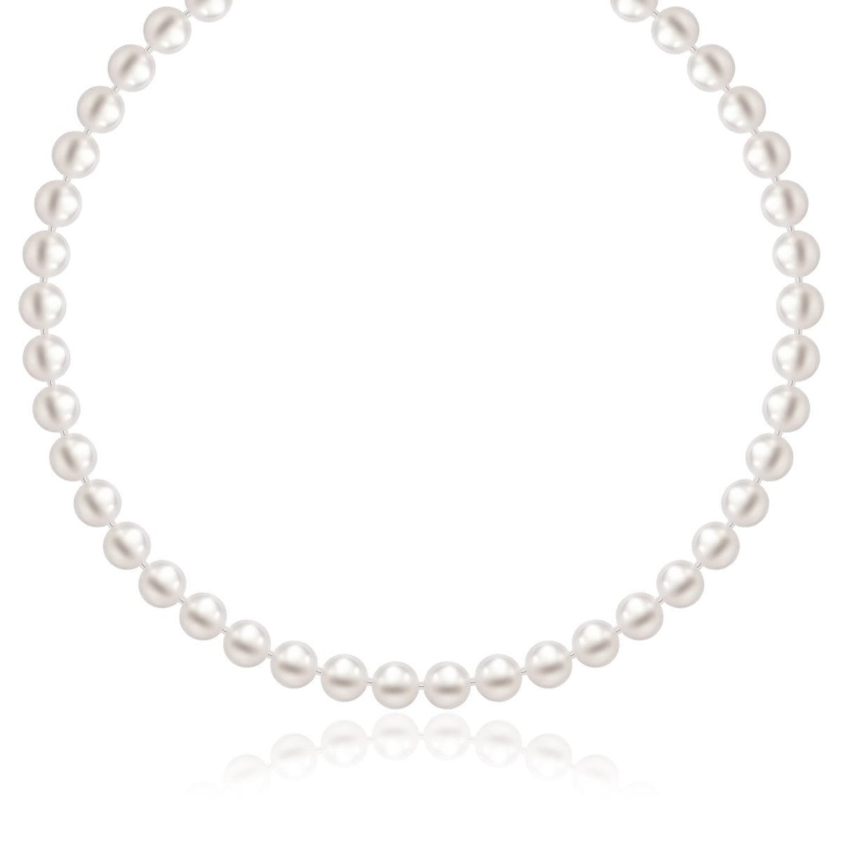 14k Yellow Gold Necklace with White Freshwater Cultured Pearls 6.0mm to 6.5mm on sale at MyriadMart