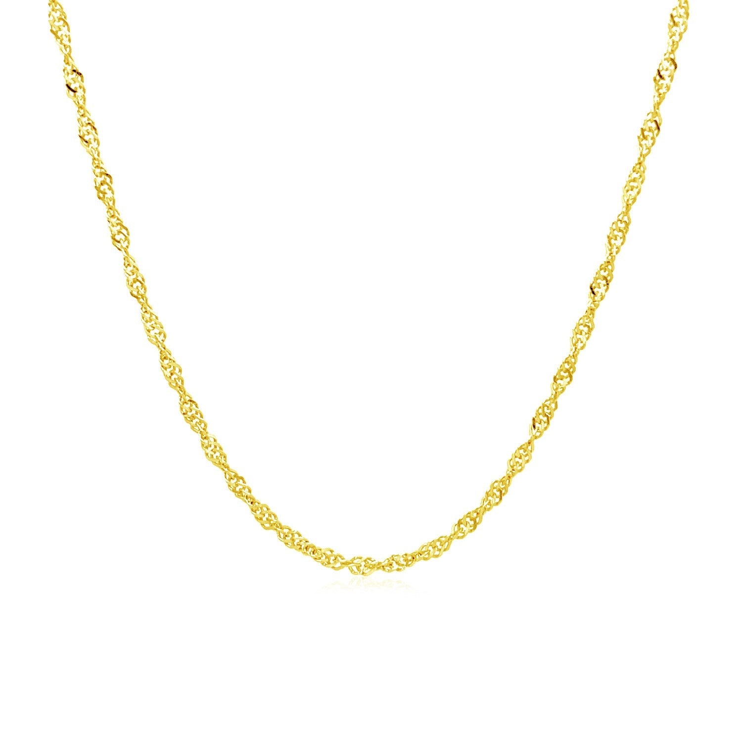 10k Yellow Gold Singapore Chain 1.5mm on sale at MyriadMart