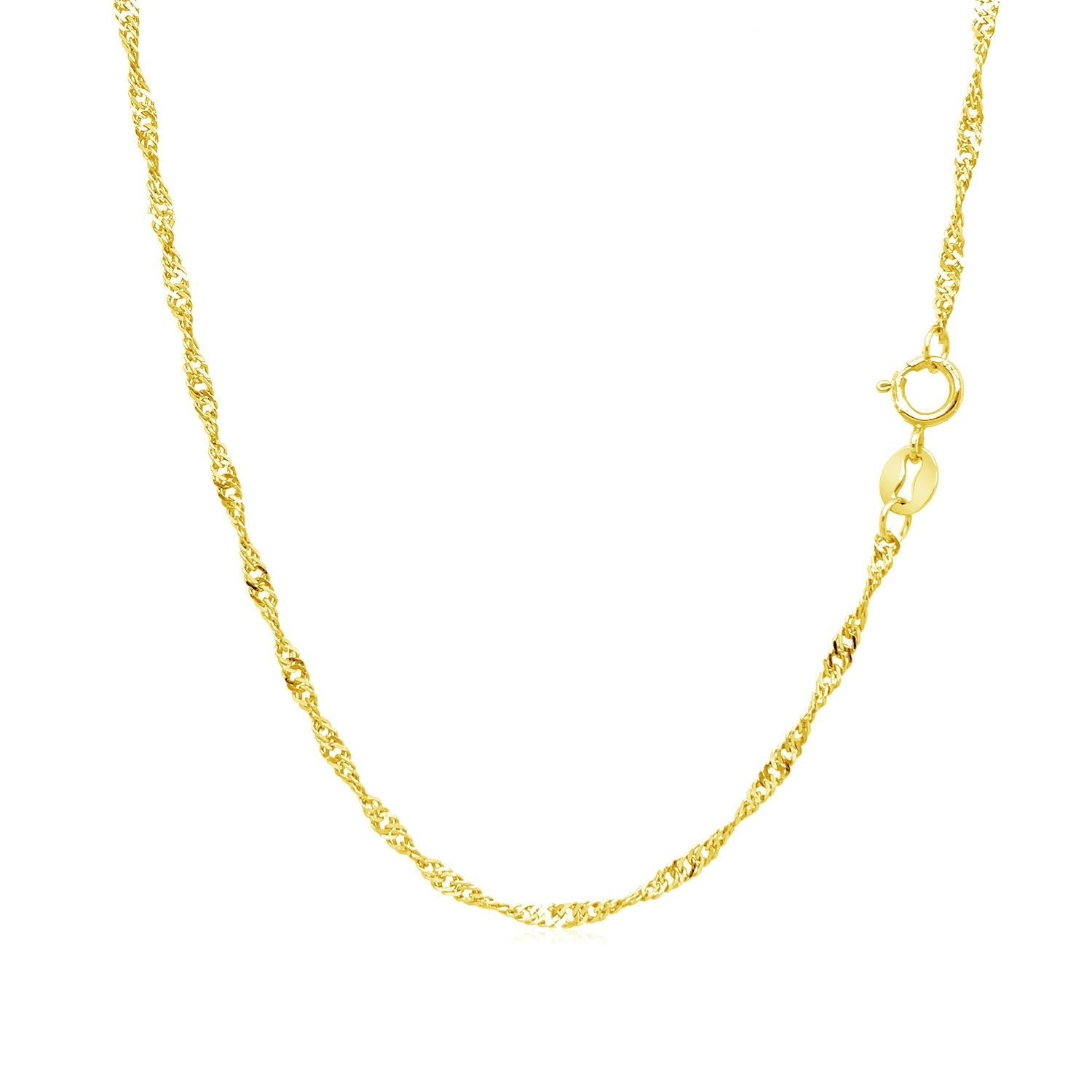 10k Yellow Gold Singapore Chain 1.5mm on sale at MyriadMart