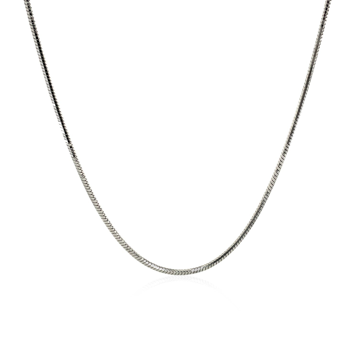 Rhodium Plated 1.2mm Sterling Silver Snake Style Chain on sale at MyriadMart