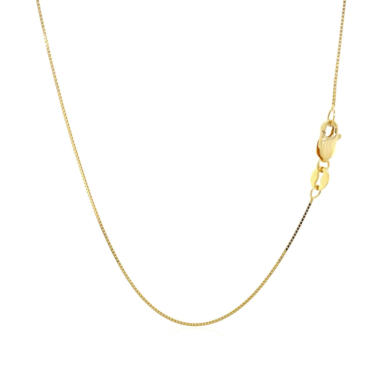 14k Yellow Gold Classic Box Chain 0.6mm on sale at MyriadMart