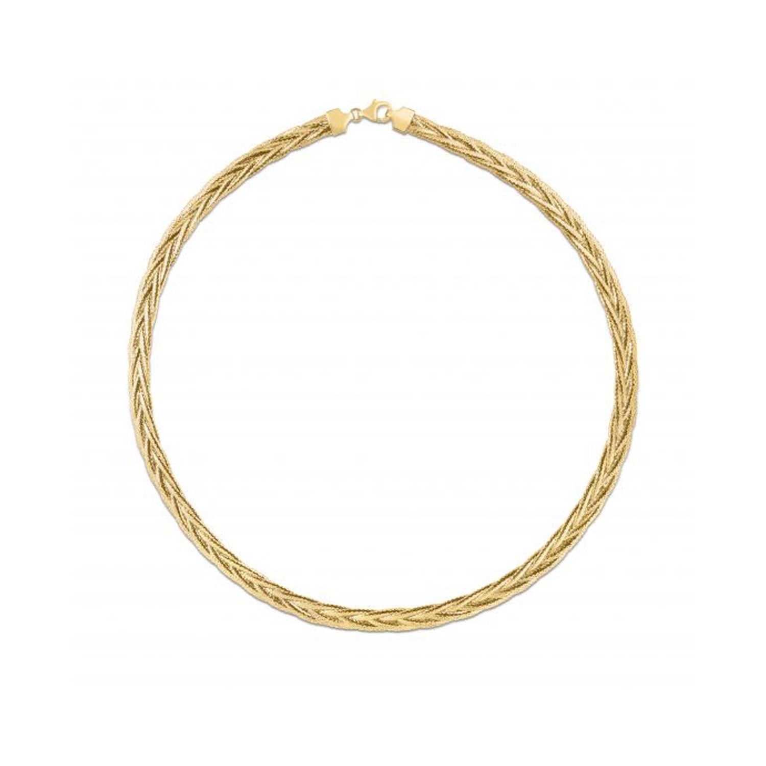14k Yellow Gold Rapunzel Woven Necklace on sale at MyriadMart