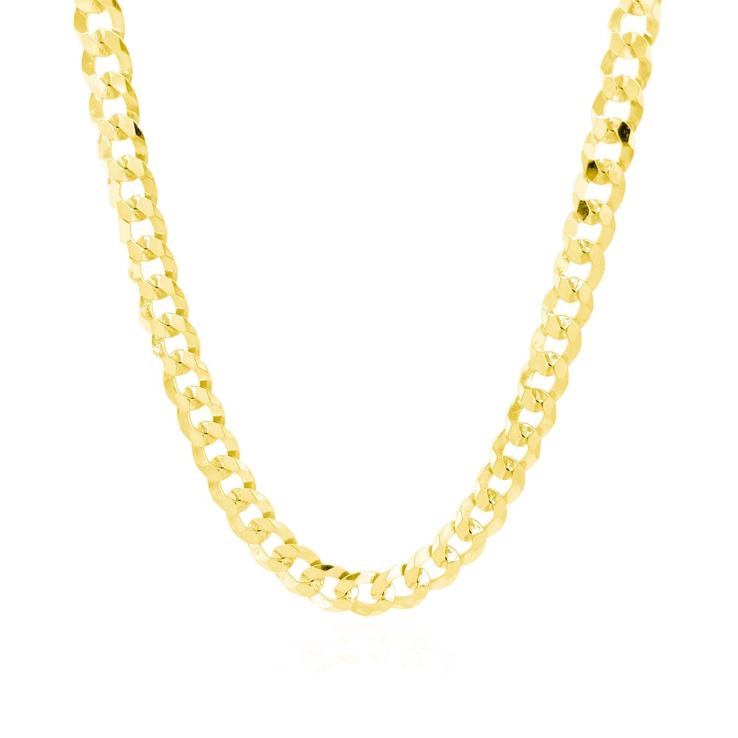 5.7mm 14k Yellow Gold Solid Curb Chain on sale at MyriadMart