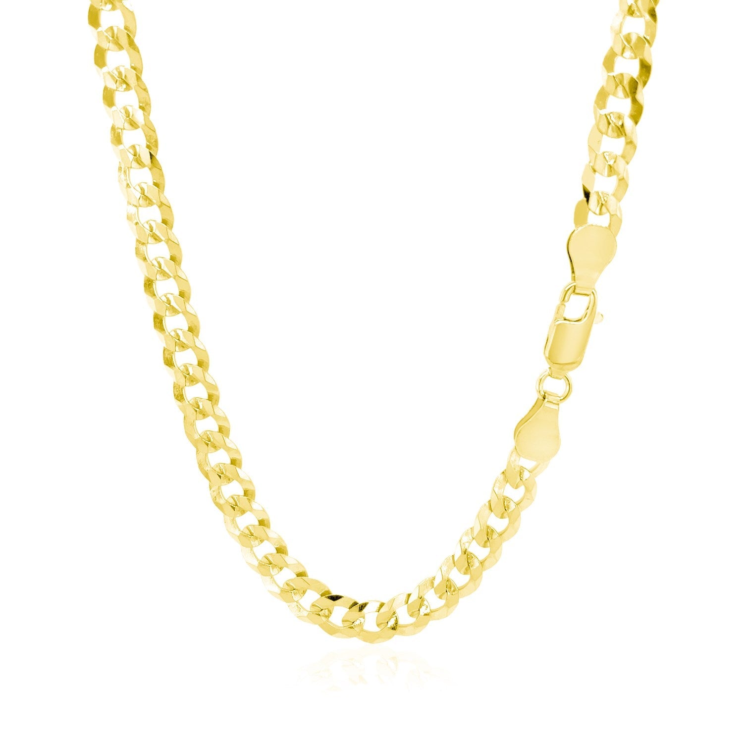 5.7mm 14k Yellow Gold Solid Curb Chain on sale at MyriadMart