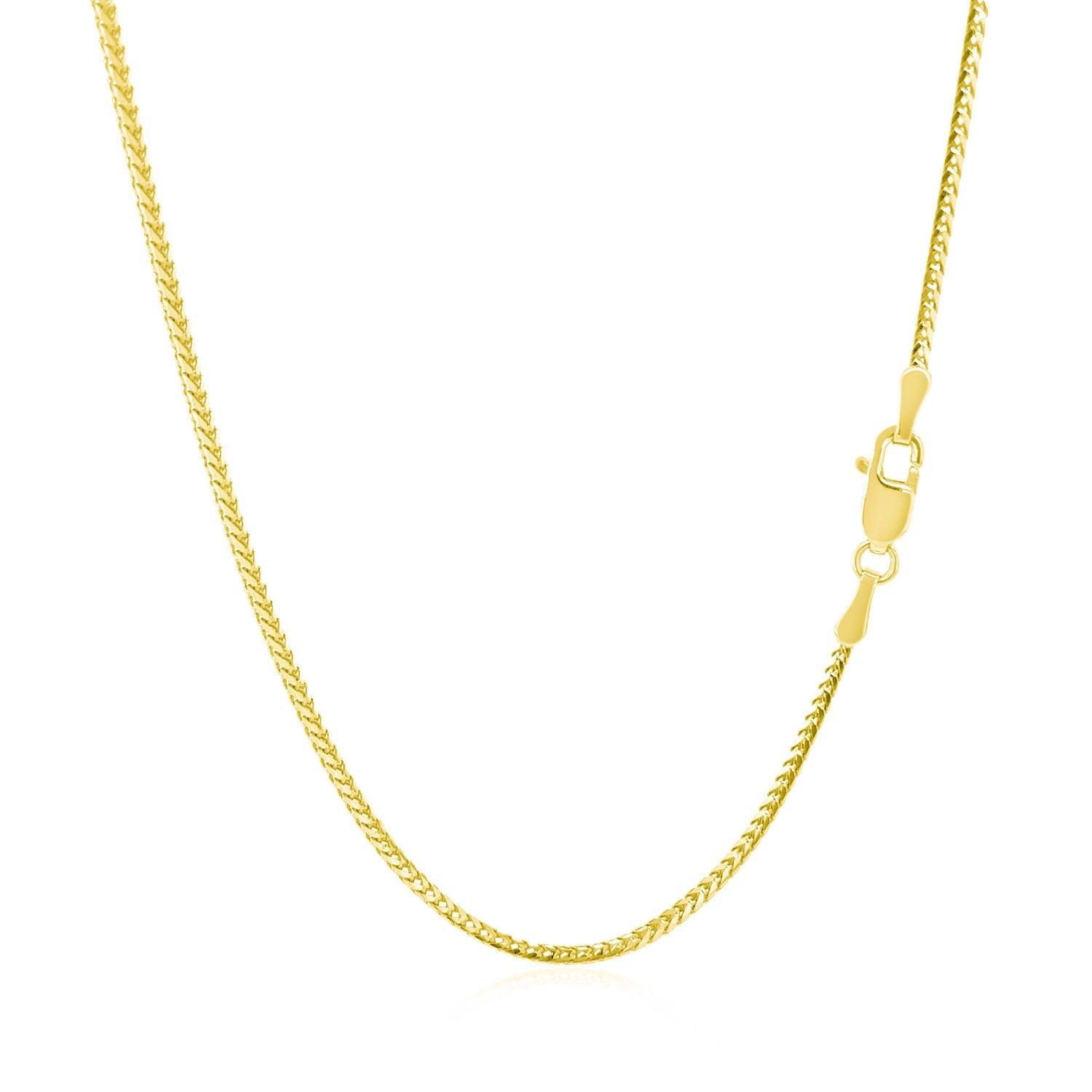 14k Yellow Gold Franco Chain 1.2mm on sale at MyriadMart