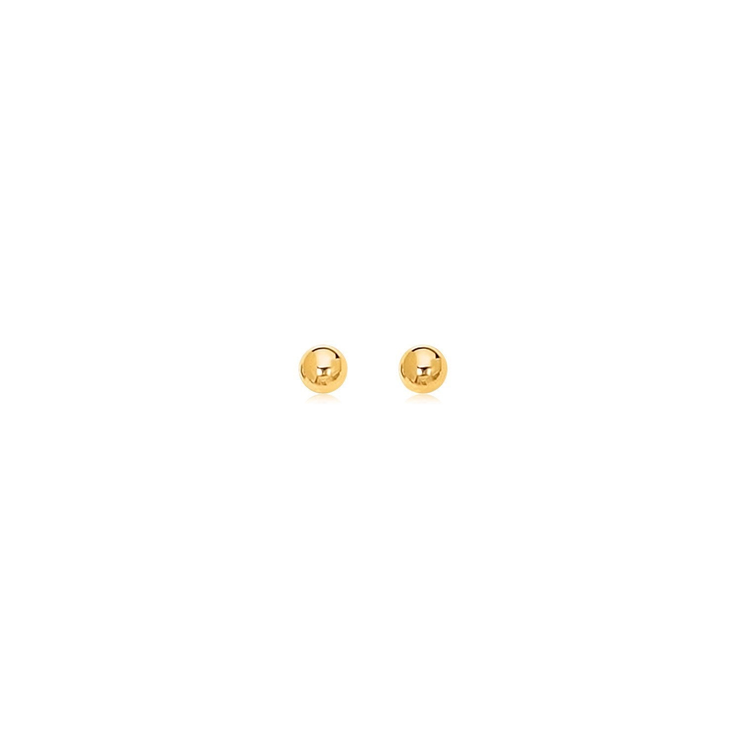 14k Yellow Gold Polished Round Stud Earrings on sale at MyriadMart